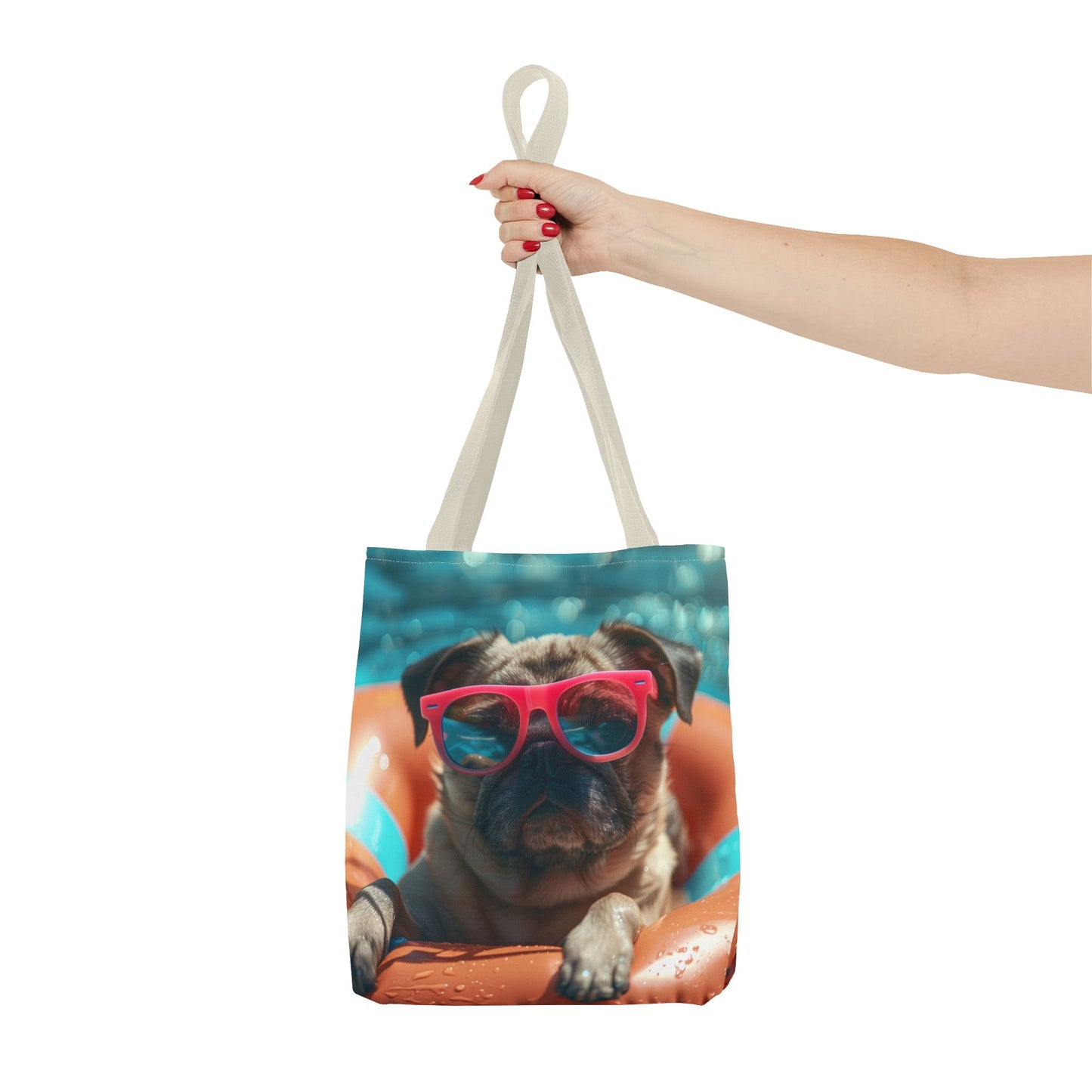 Summer Pug Beach Tote Bag