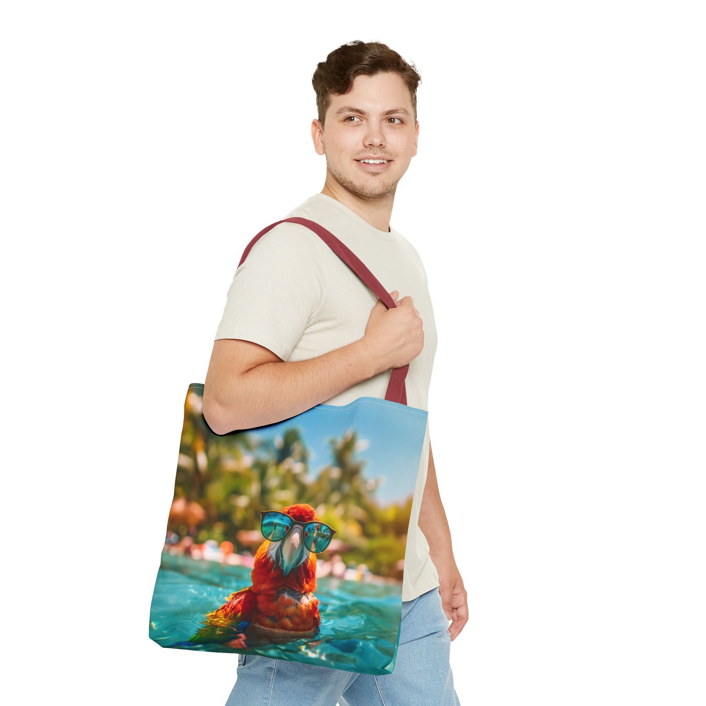 Summer Parrot Beach Tote Bag