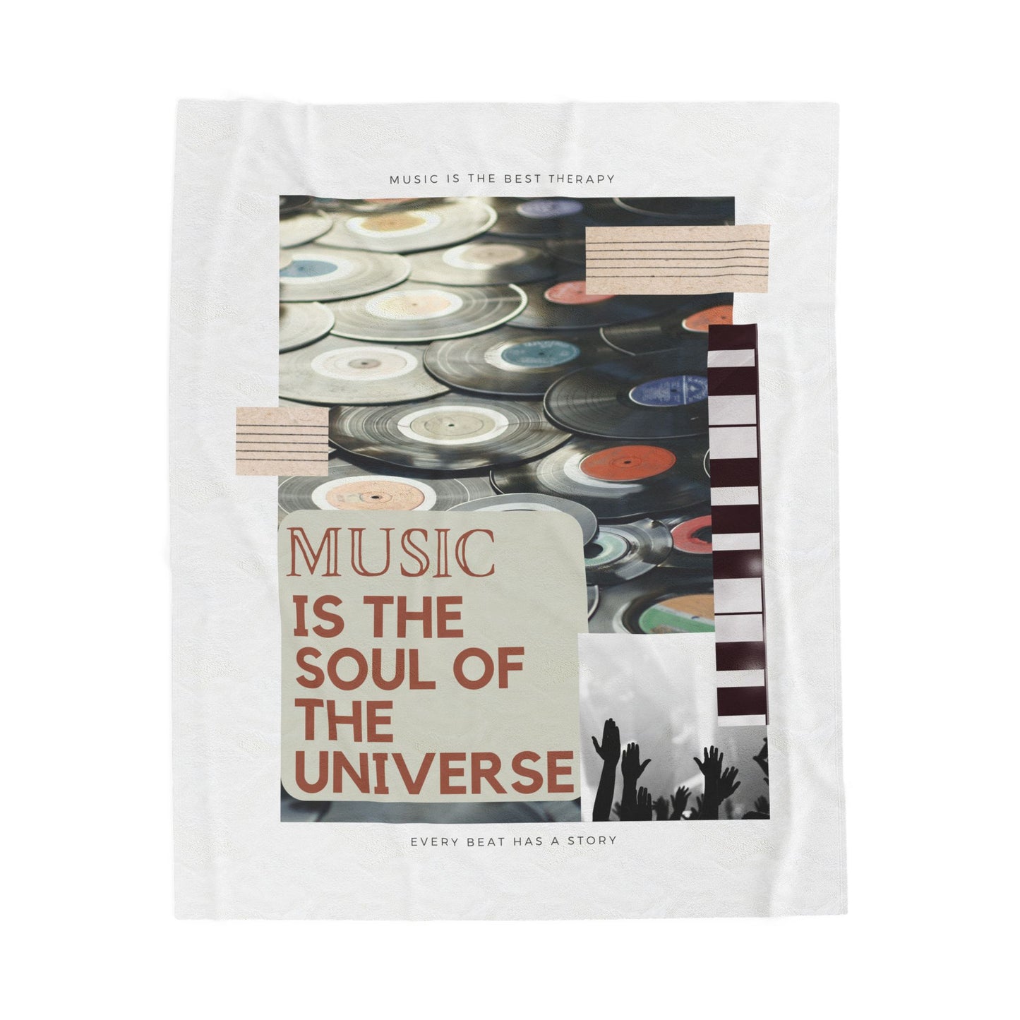 Music Is The Soul Of The Universe Velveteen Plush Blanket