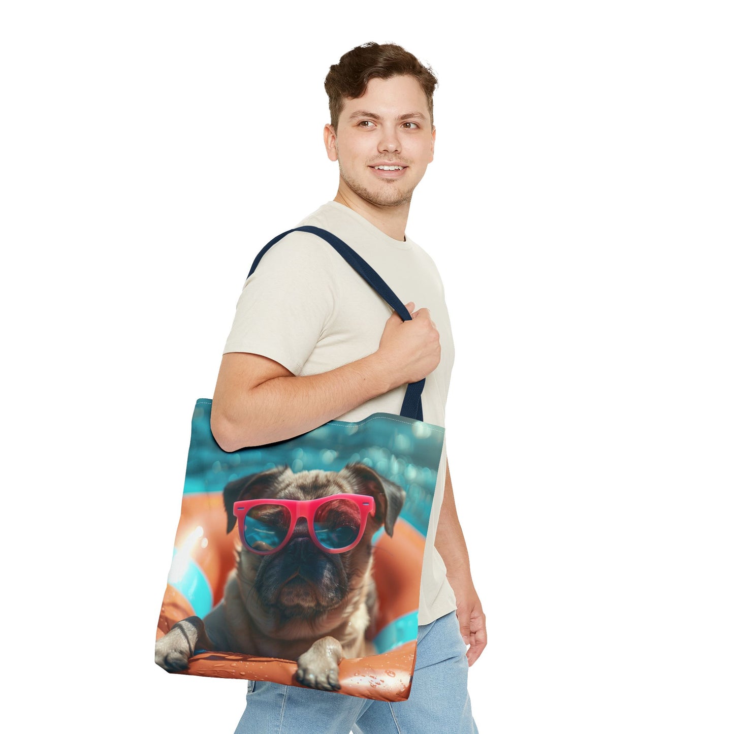 Summer Pug Beach Tote Bag