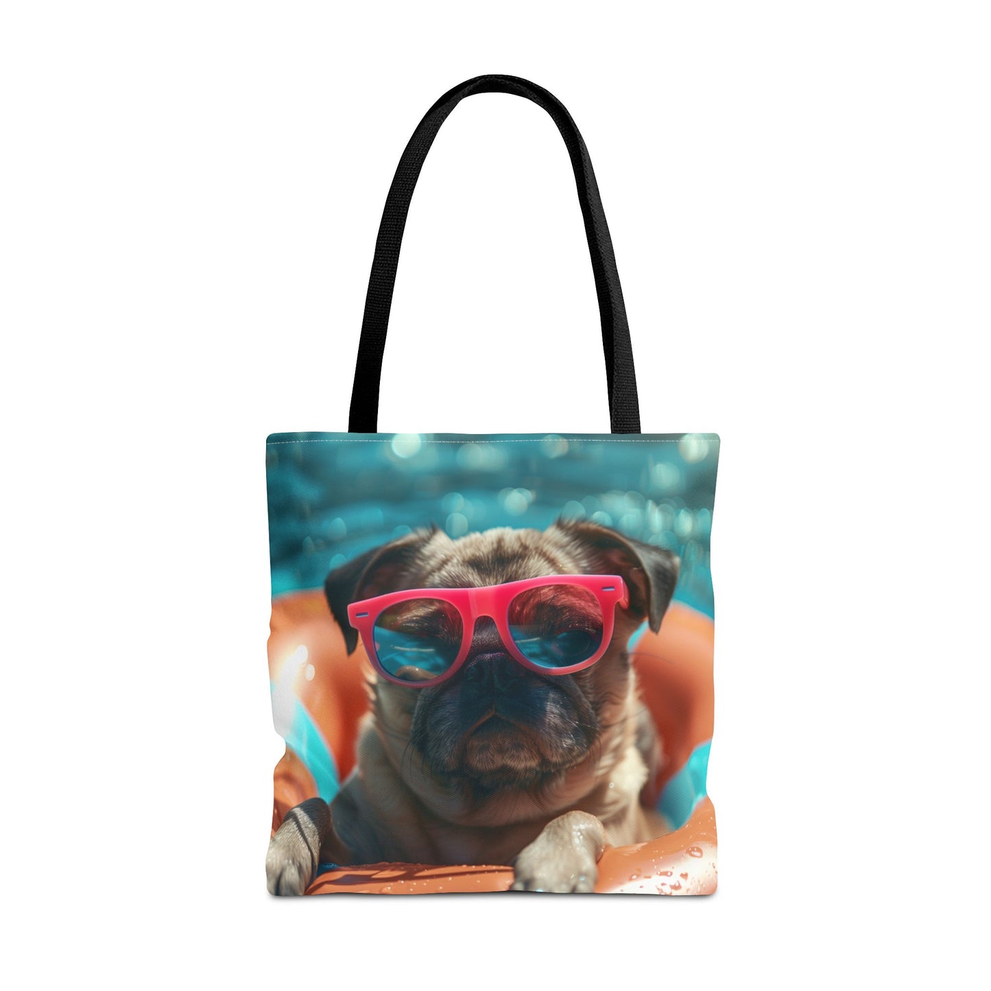 Summer Pug Beach Tote Bag