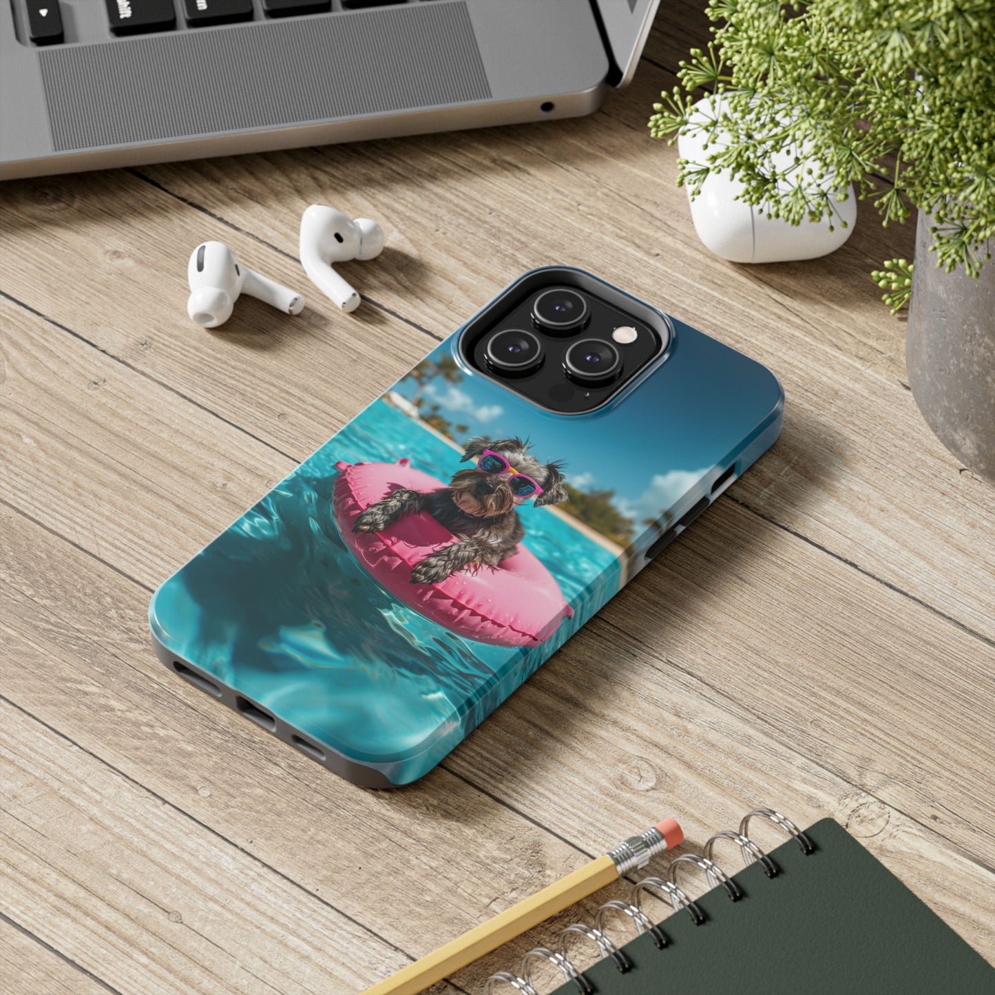 Schnauzer Summer Beach Tough iPhone & Samsung Cases