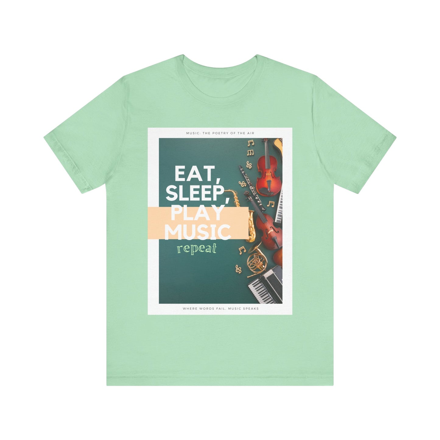 Eat, Sleep, Play Music, Repeat Unisex Jersey Short Sleeve Tee