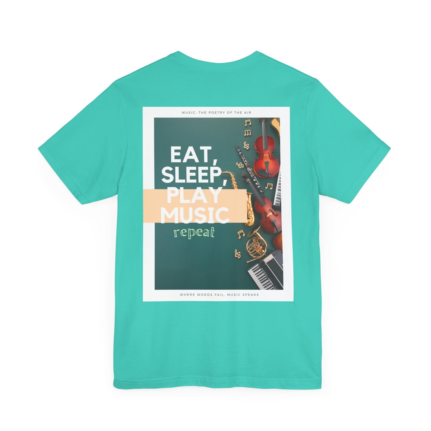 Eat, Sleep, Play Music, Repeat Unisex Jersey Short Sleeve Tee