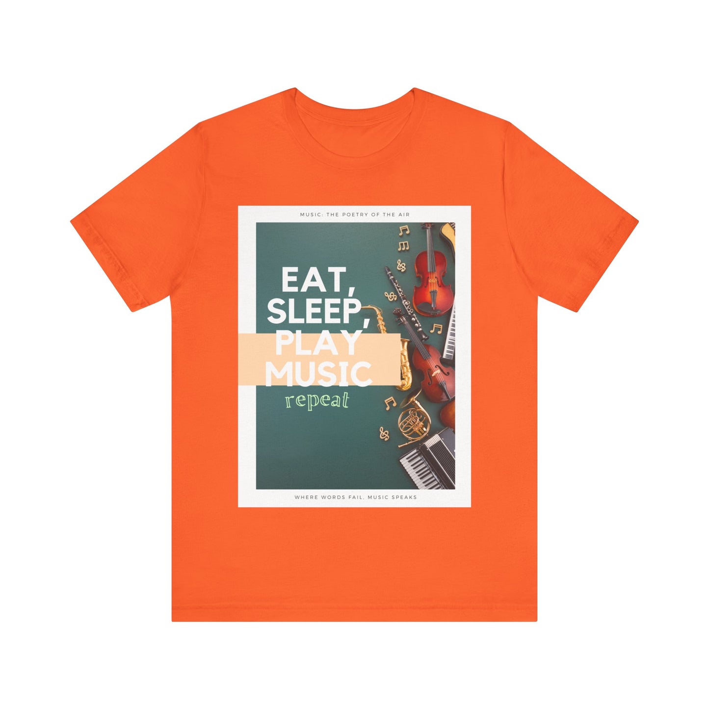 Eat, Sleep, Play Music, Repeat Unisex Jersey Short Sleeve Tee
