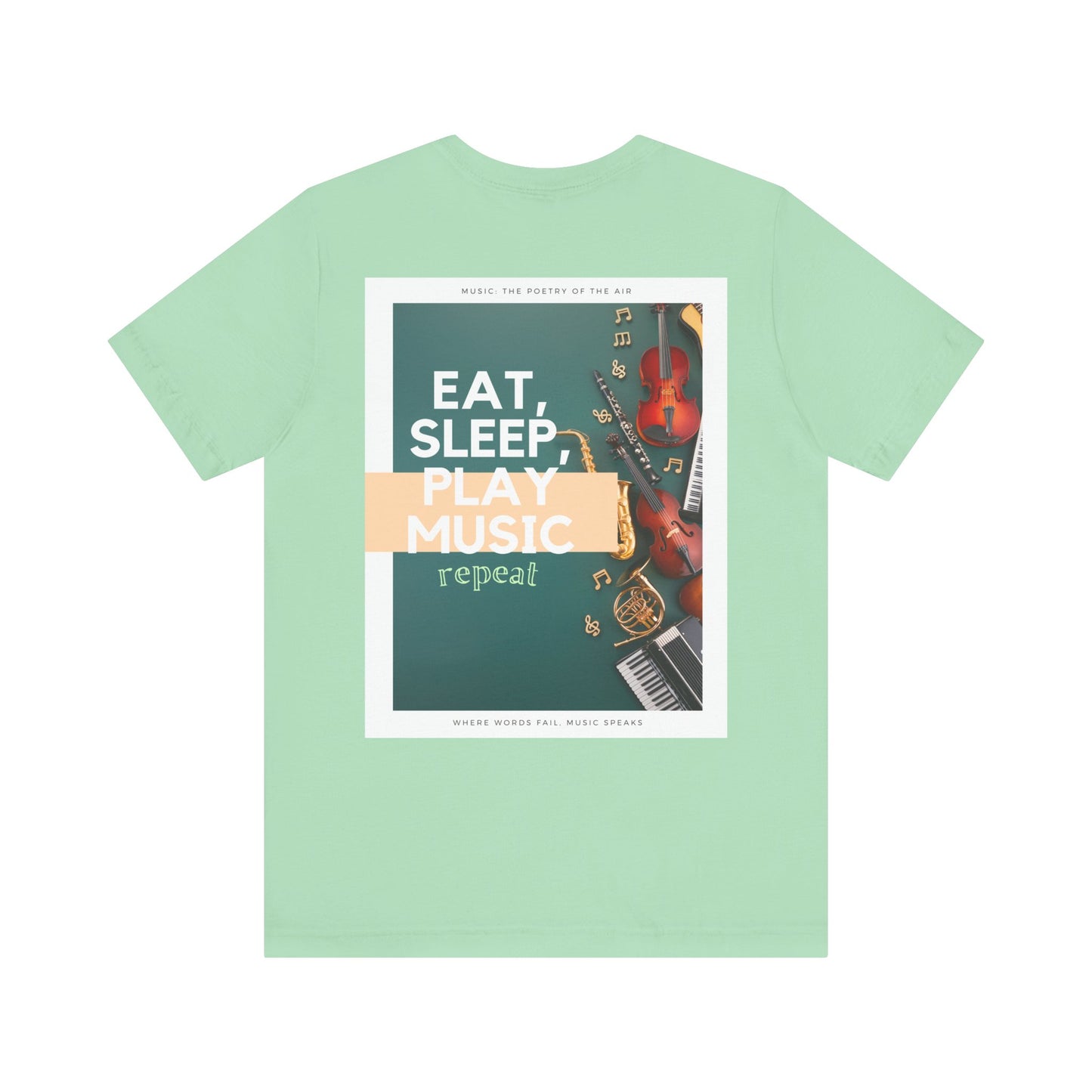 Eat, Sleep, Play Music, Repeat Unisex Jersey Short Sleeve Tee