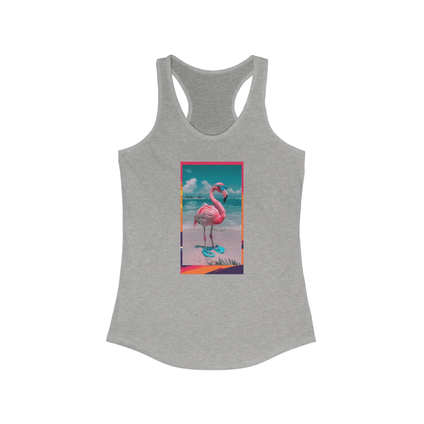 Beach Flamingo Summer Women's Ideal Racerback Tank