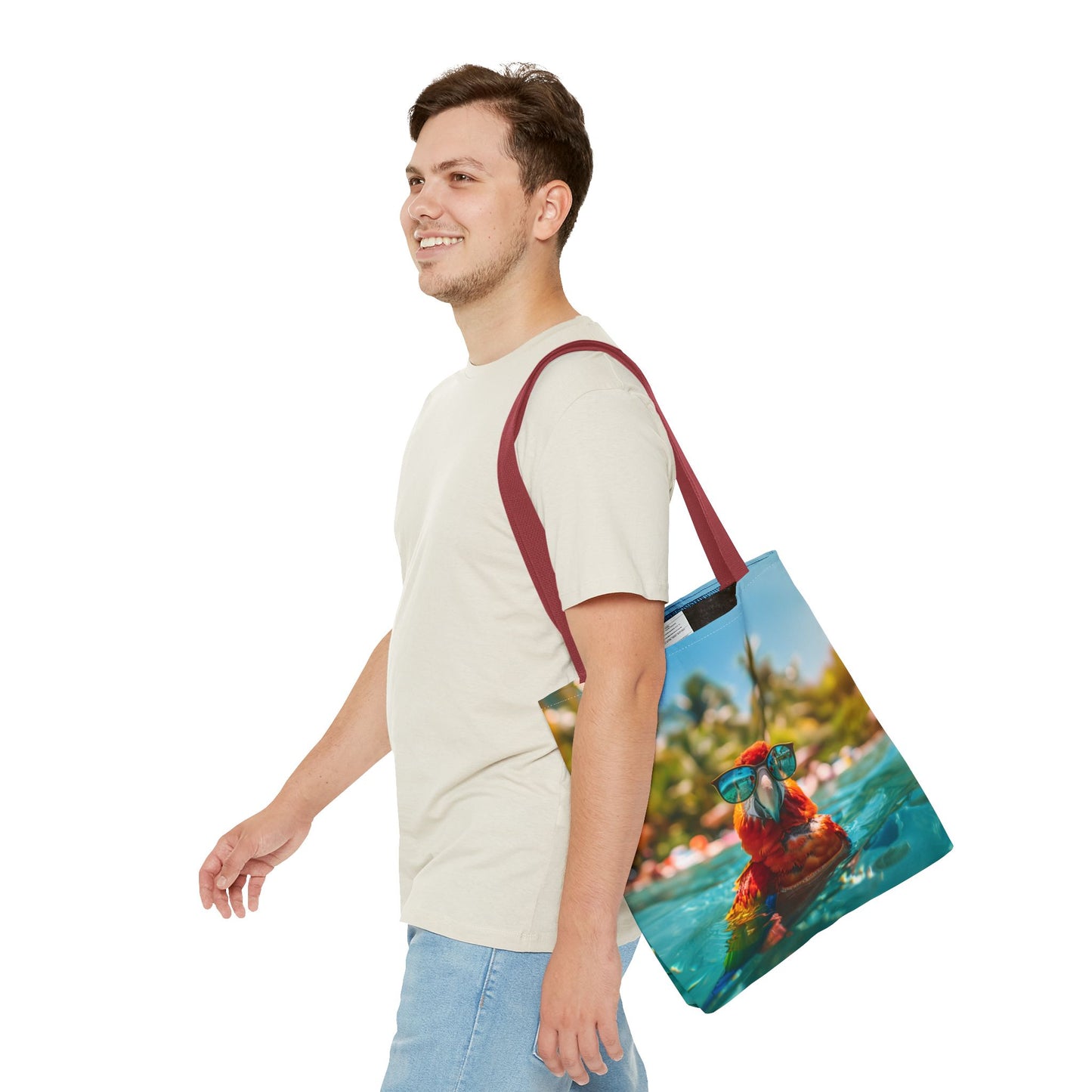 Summer Parrot Beach Tote Bag
