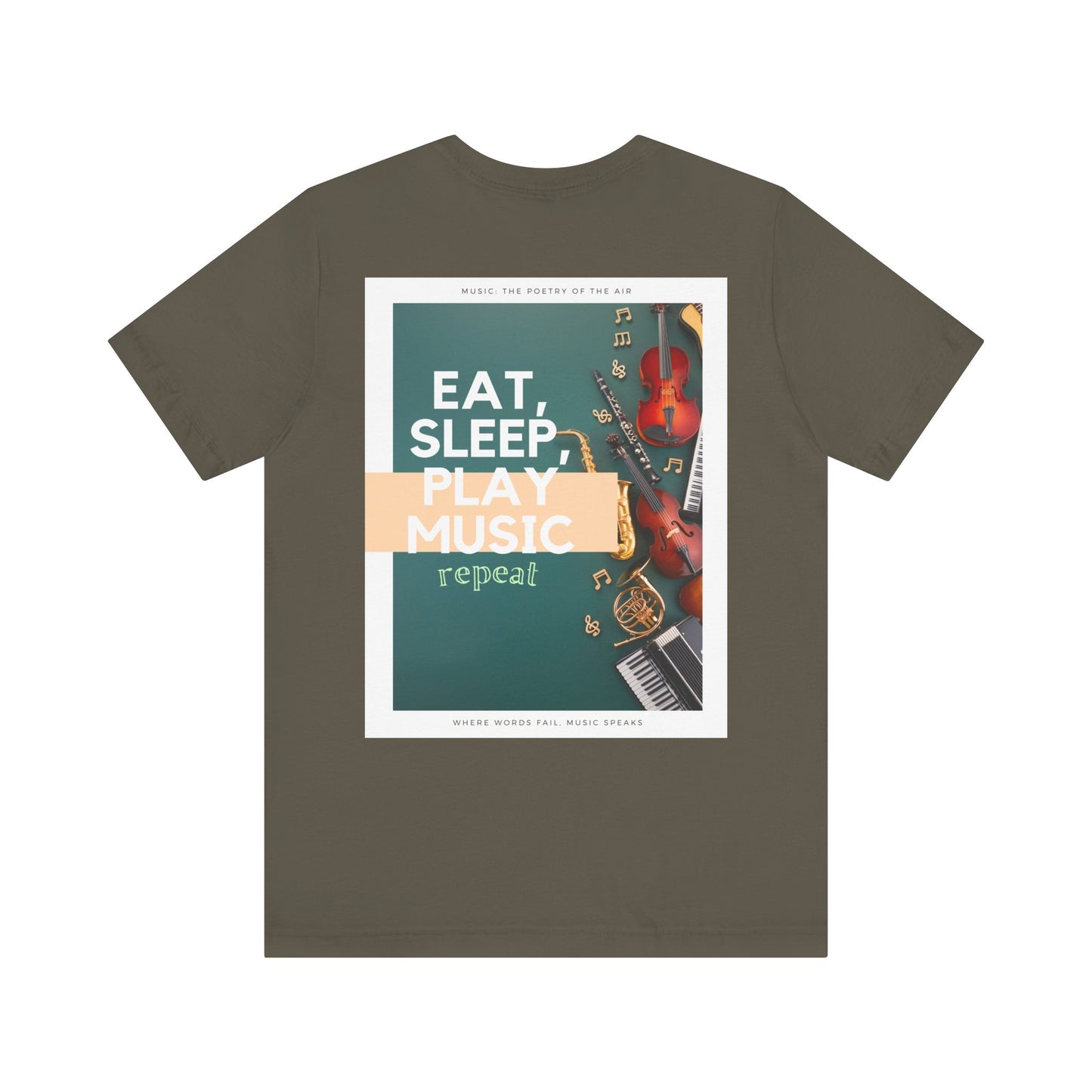Eat, Sleep, Play Music, Repeat Unisex Jersey Short Sleeve Tee