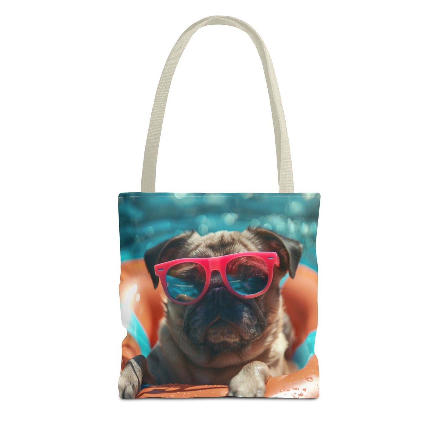 Summer Pug Beach Tote Bag