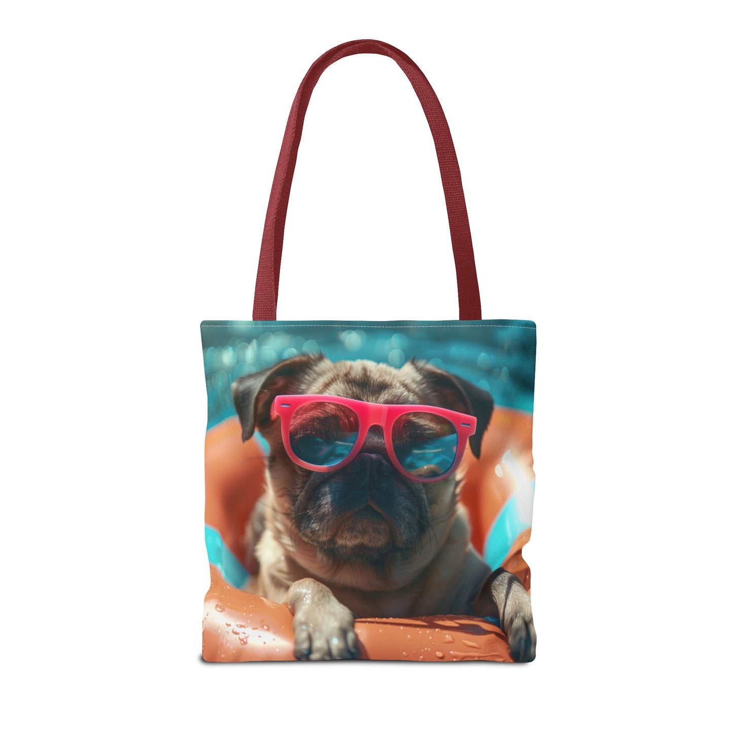 Summer Pug Beach Tote Bag