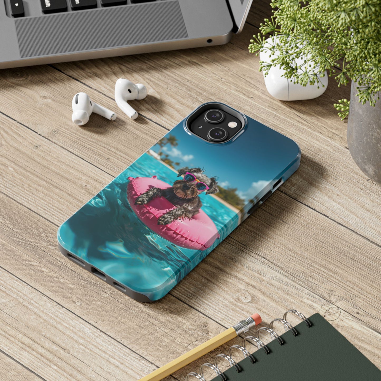 Schnauzer Summer Beach Tough iPhone & Samsung Cases