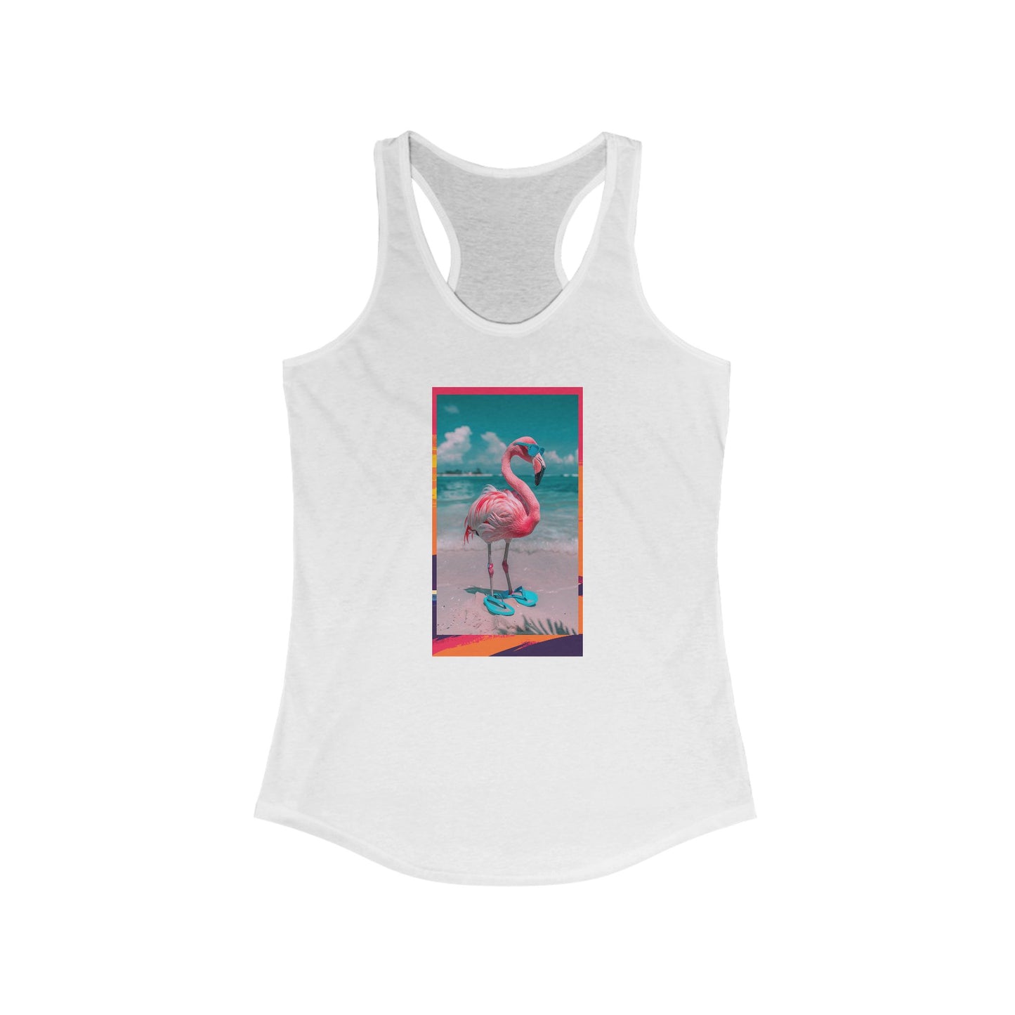 Beach Flamingo Summer Women's Ideal Racerback Tank