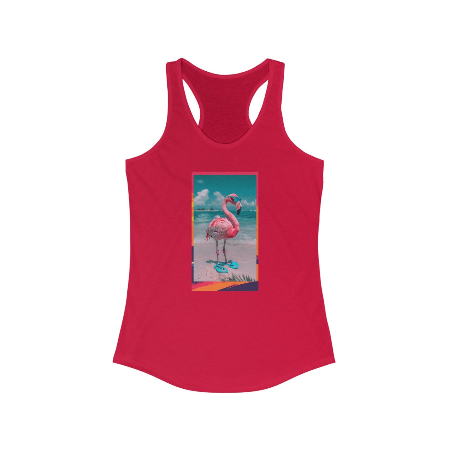 Beach Flamingo Summer Women's Ideal Racerback Tank