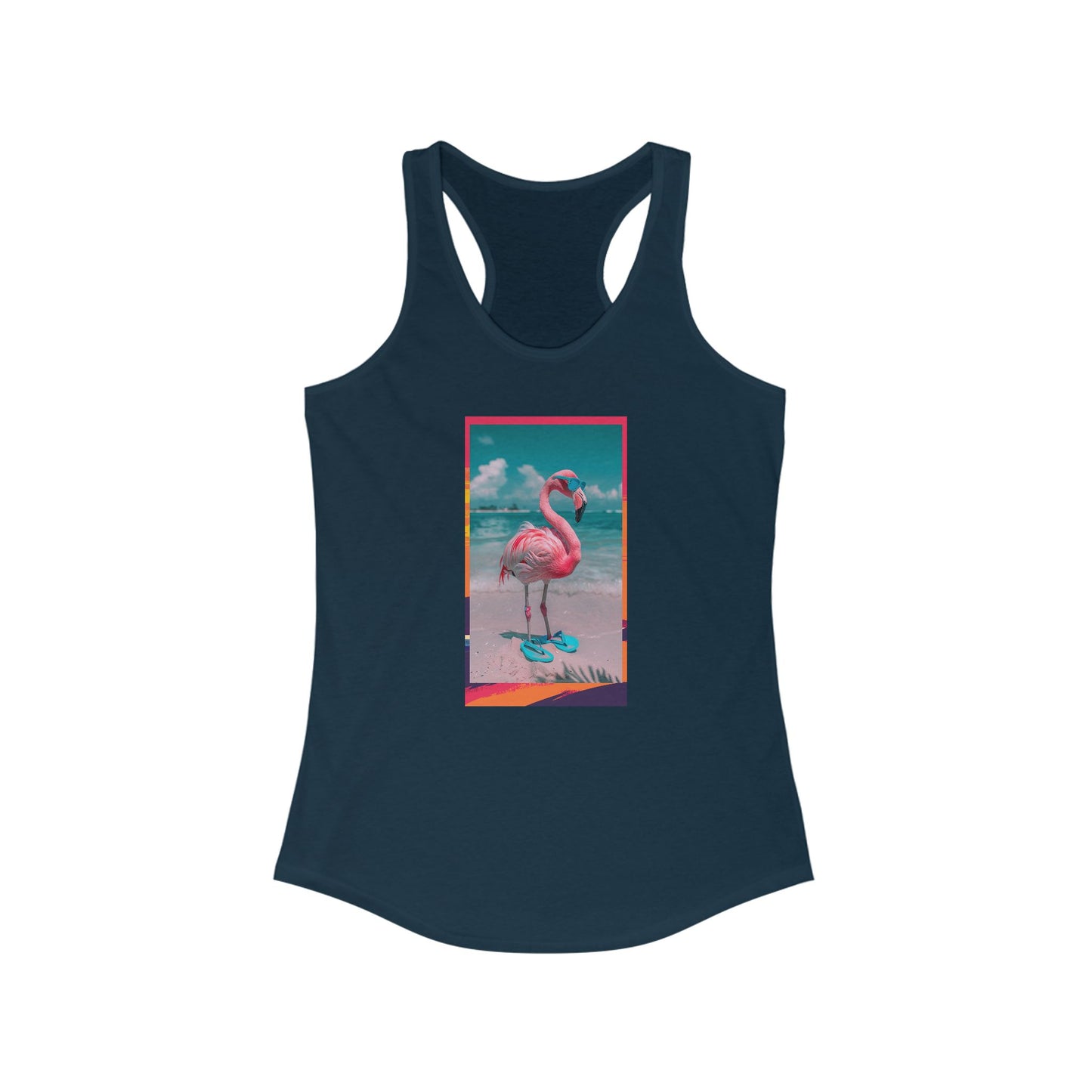 Beach Flamingo Summer Women's Ideal Racerback Tank