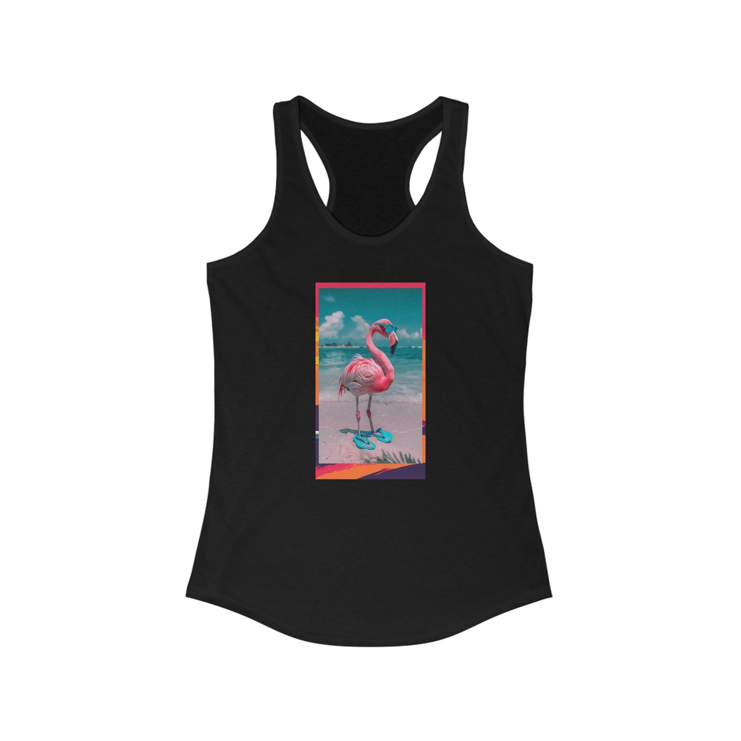 Beach Flamingo Summer Women's Ideal Racerback Tank