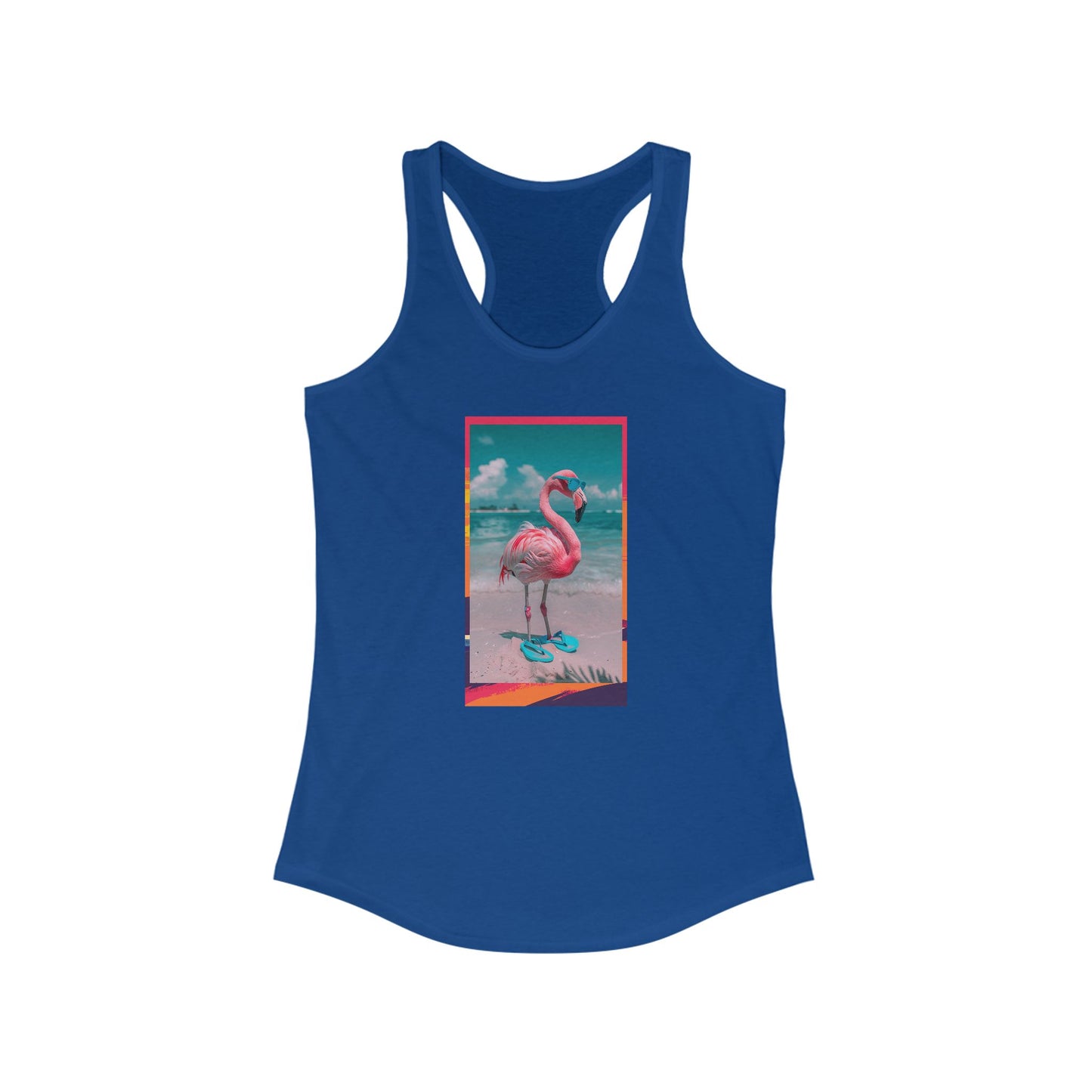 Beach Flamingo Summer Women's Ideal Racerback Tank
