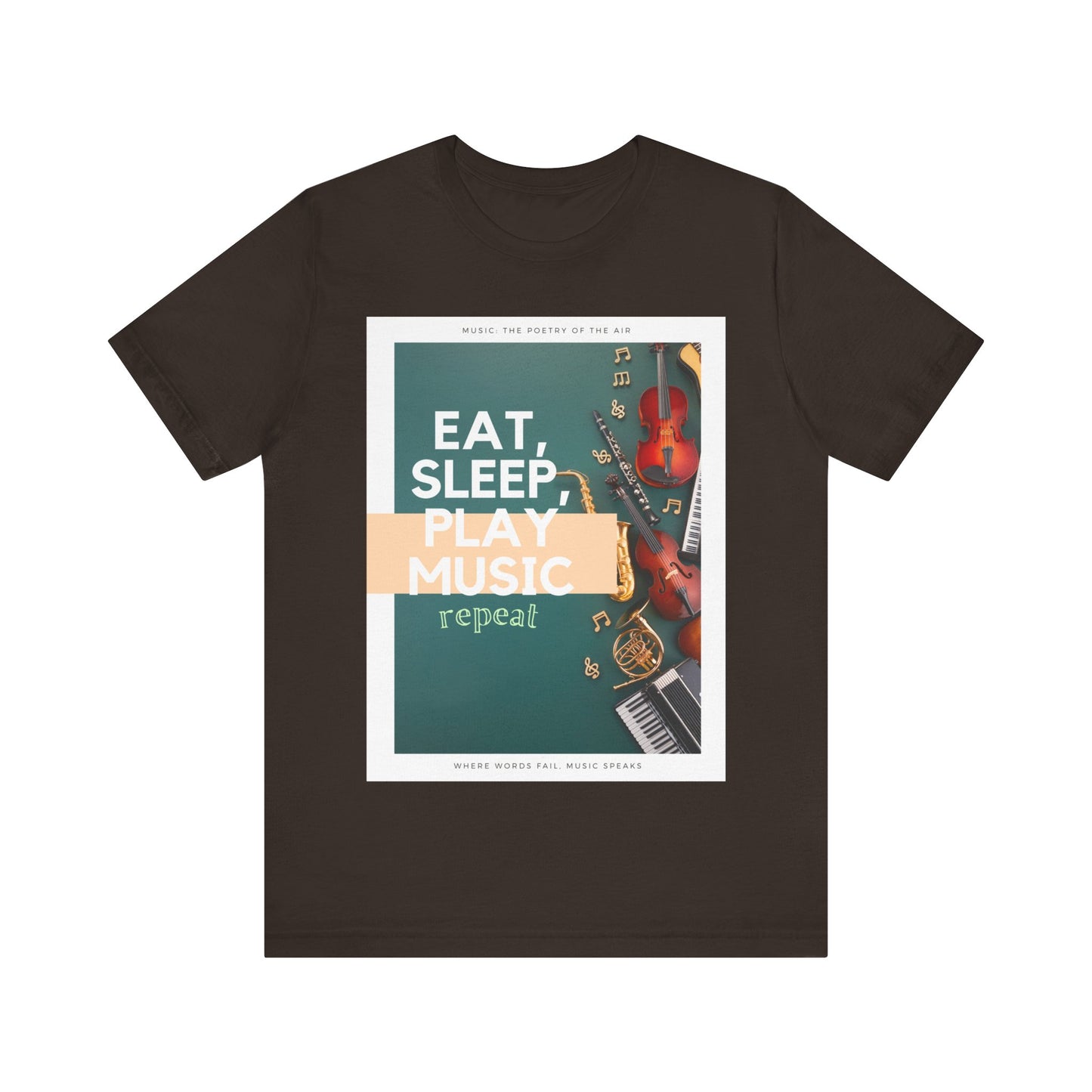 Eat, Sleep, Play Music, Repeat Unisex Jersey Short Sleeve Tee