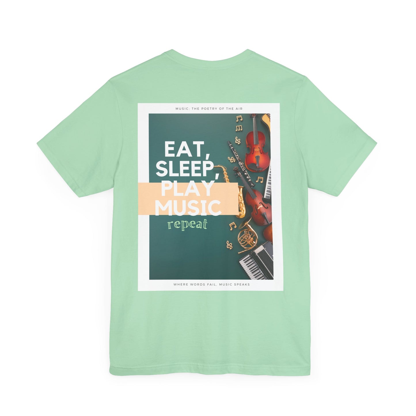 Eat, Sleep, Play Music, Repeat Unisex Jersey Short Sleeve Tee