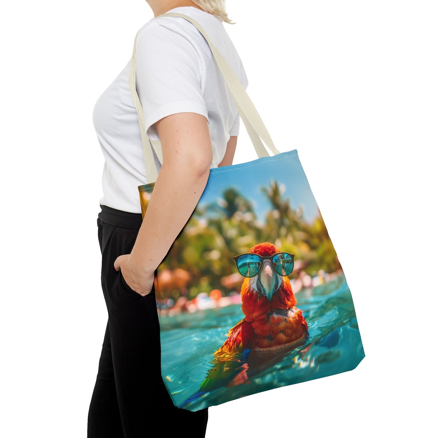 Summer Parrot Beach Tote Bag