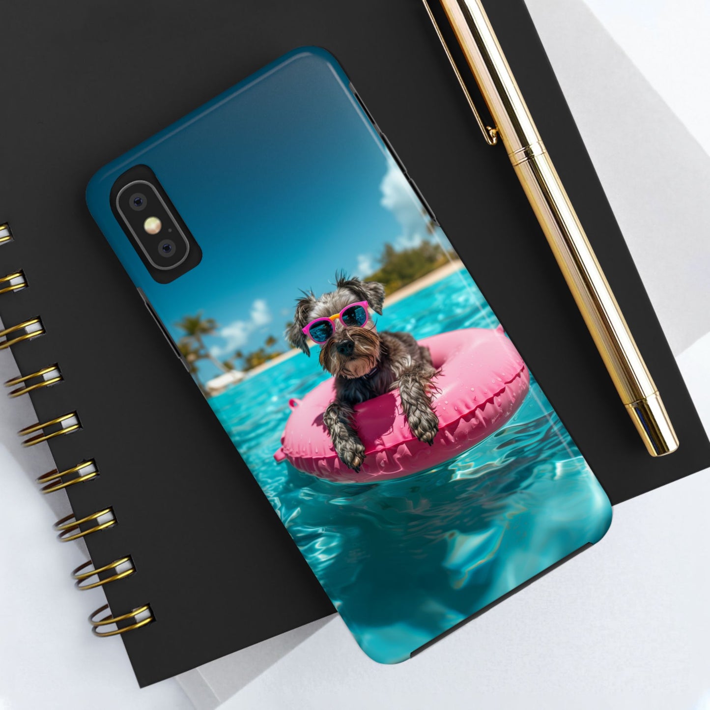 Schnauzer Summer Beach Tough iPhone & Samsung Cases