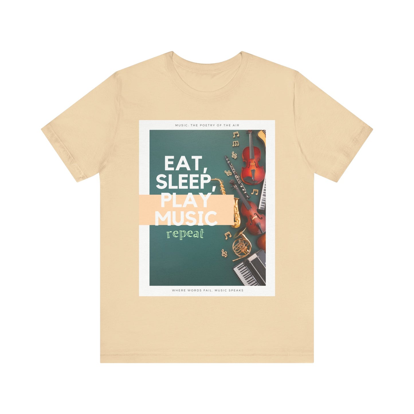 Eat, Sleep, Play Music, Repeat Unisex Jersey Short Sleeve Tee