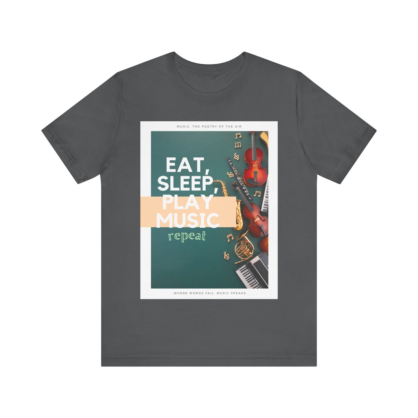 Eat, Sleep, Play Music, Repeat Unisex Jersey Short Sleeve Tee