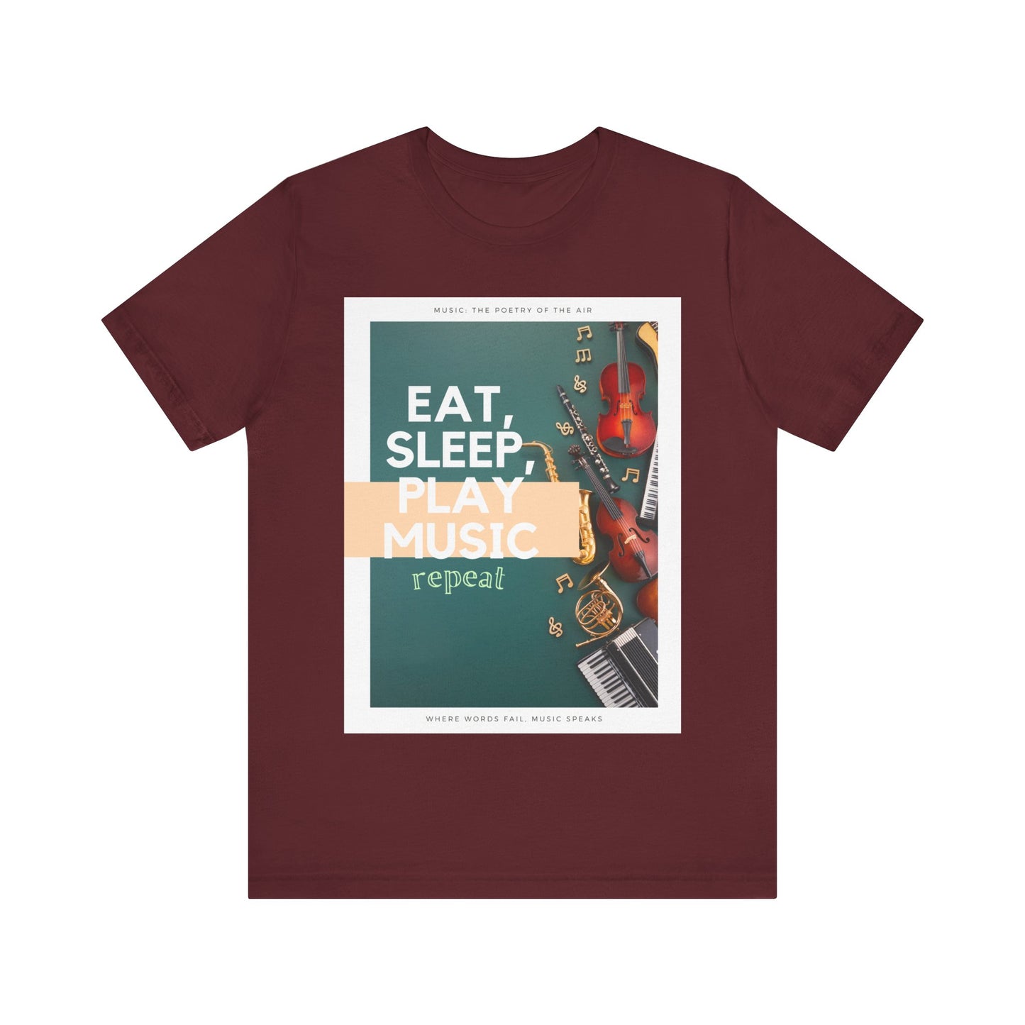 Eat, Sleep, Play Music, Repeat Unisex Jersey Short Sleeve Tee