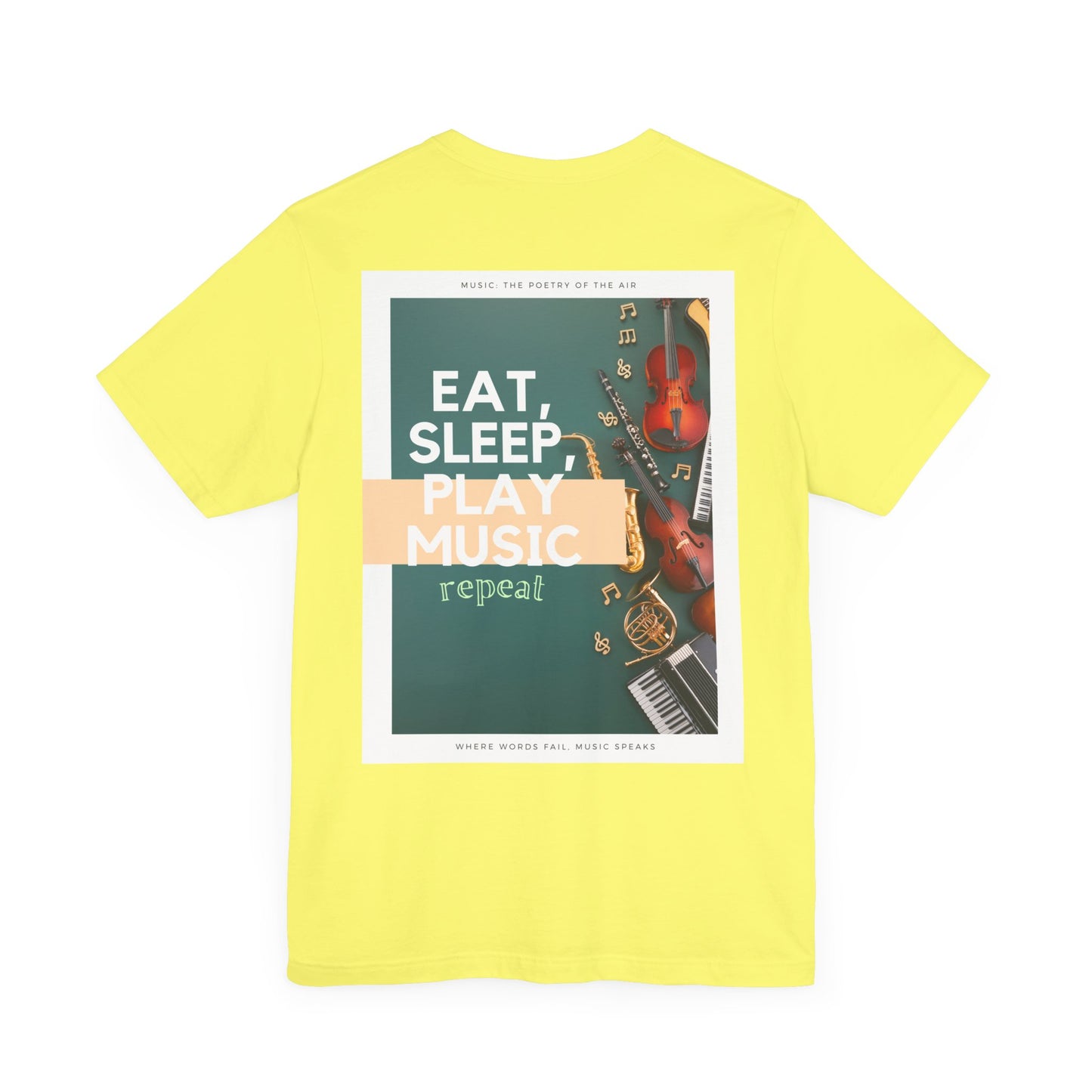 Eat, Sleep, Play Music, Repeat Unisex Jersey Short Sleeve Tee