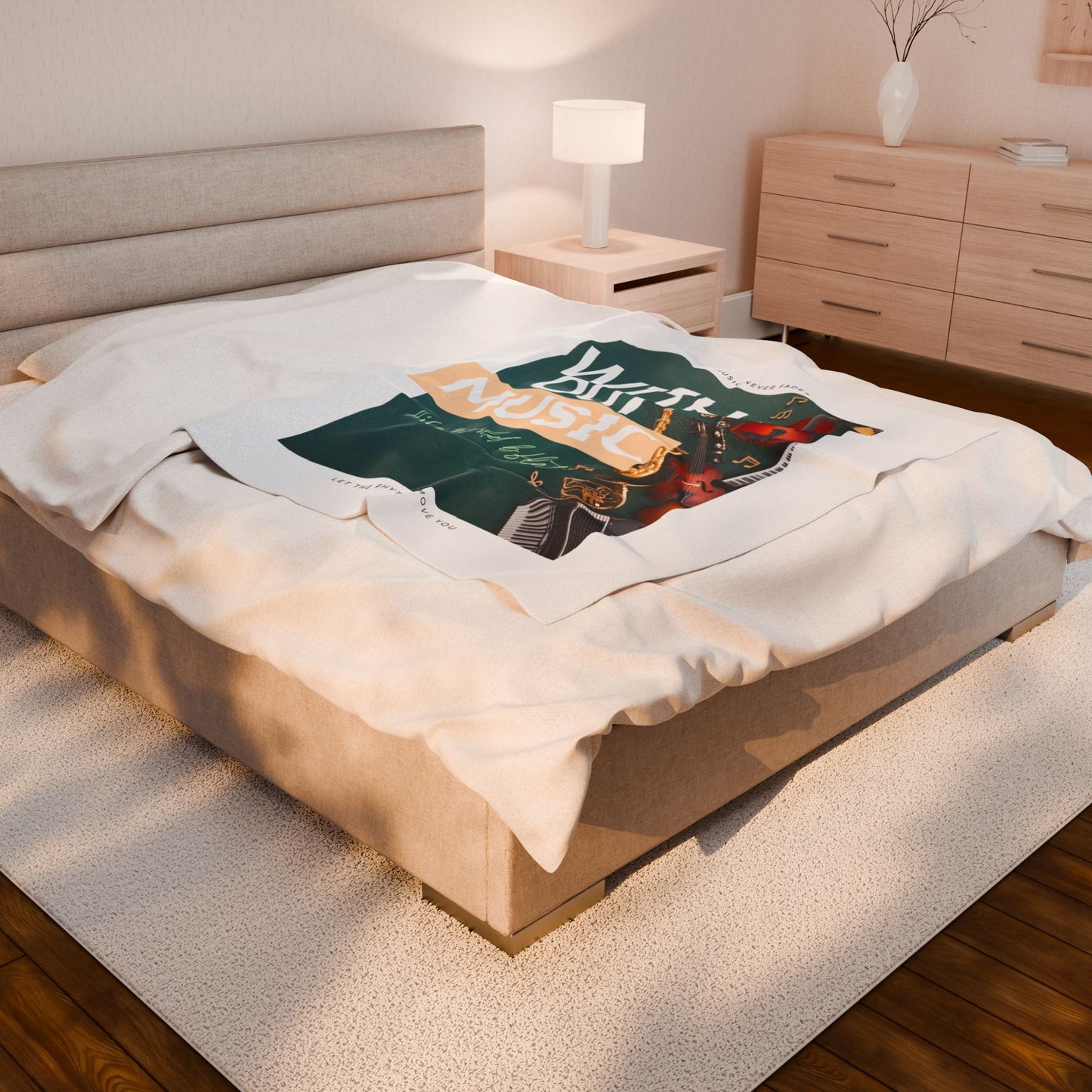 Without Music Life Would b Flat Velveteen Plush Blanket