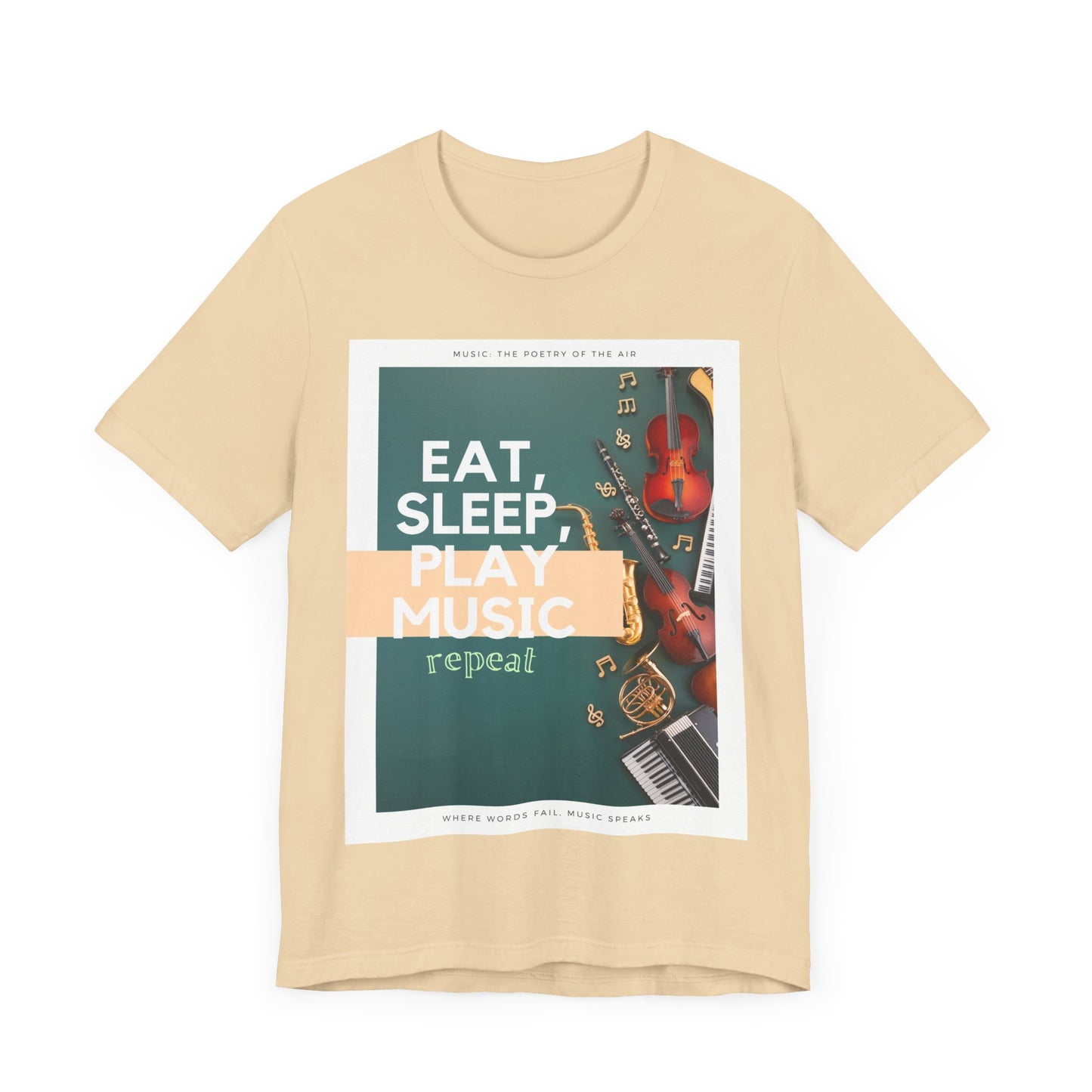 Eat, Sleep, Play Music, Repeat Unisex Jersey Short Sleeve Tee