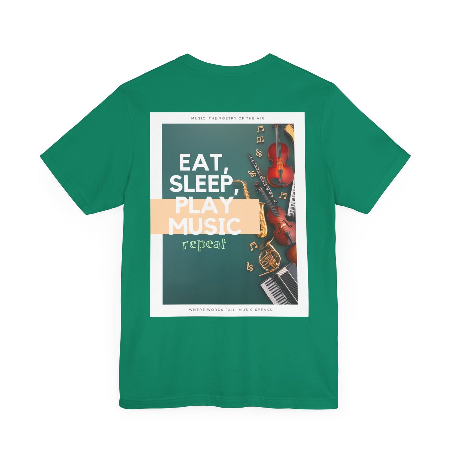Eat, Sleep, Play Music, Repeat Unisex Jersey Short Sleeve Tee