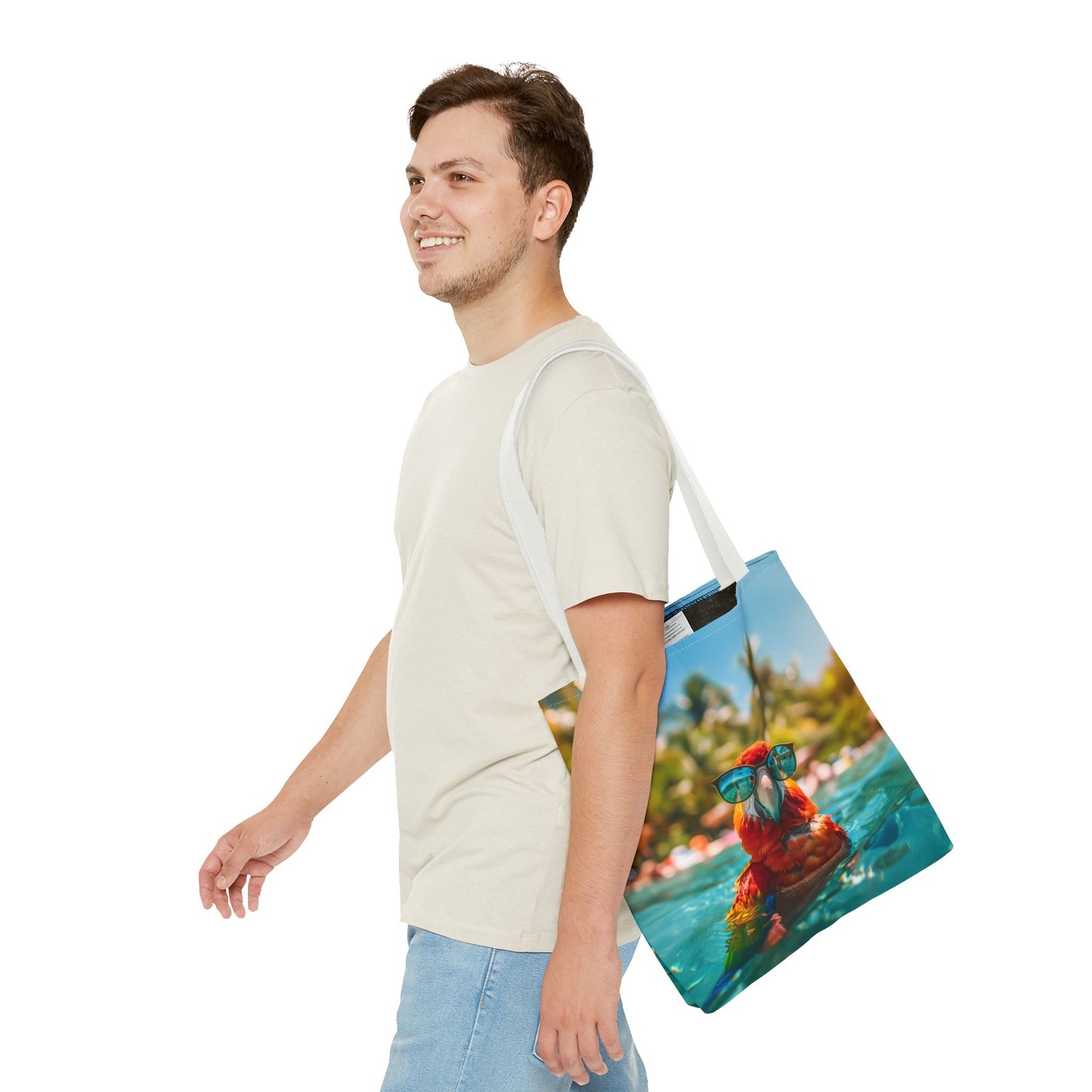 Summer Parrot Beach Tote Bag
