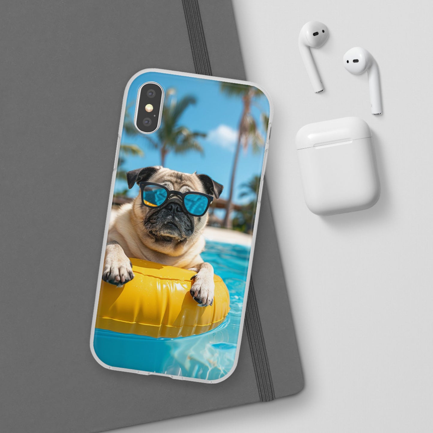 Aruba Pug Summer Option #2 iPhone & Samsung Flexi Cases