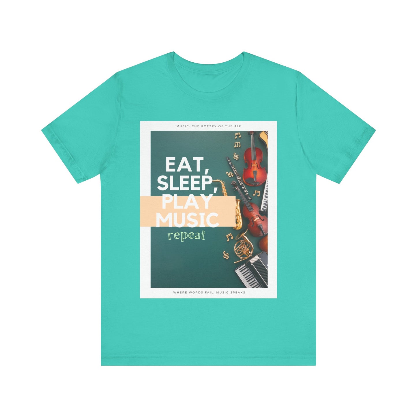 Eat, Sleep, Play Music, Repeat Unisex Jersey Short Sleeve Tee