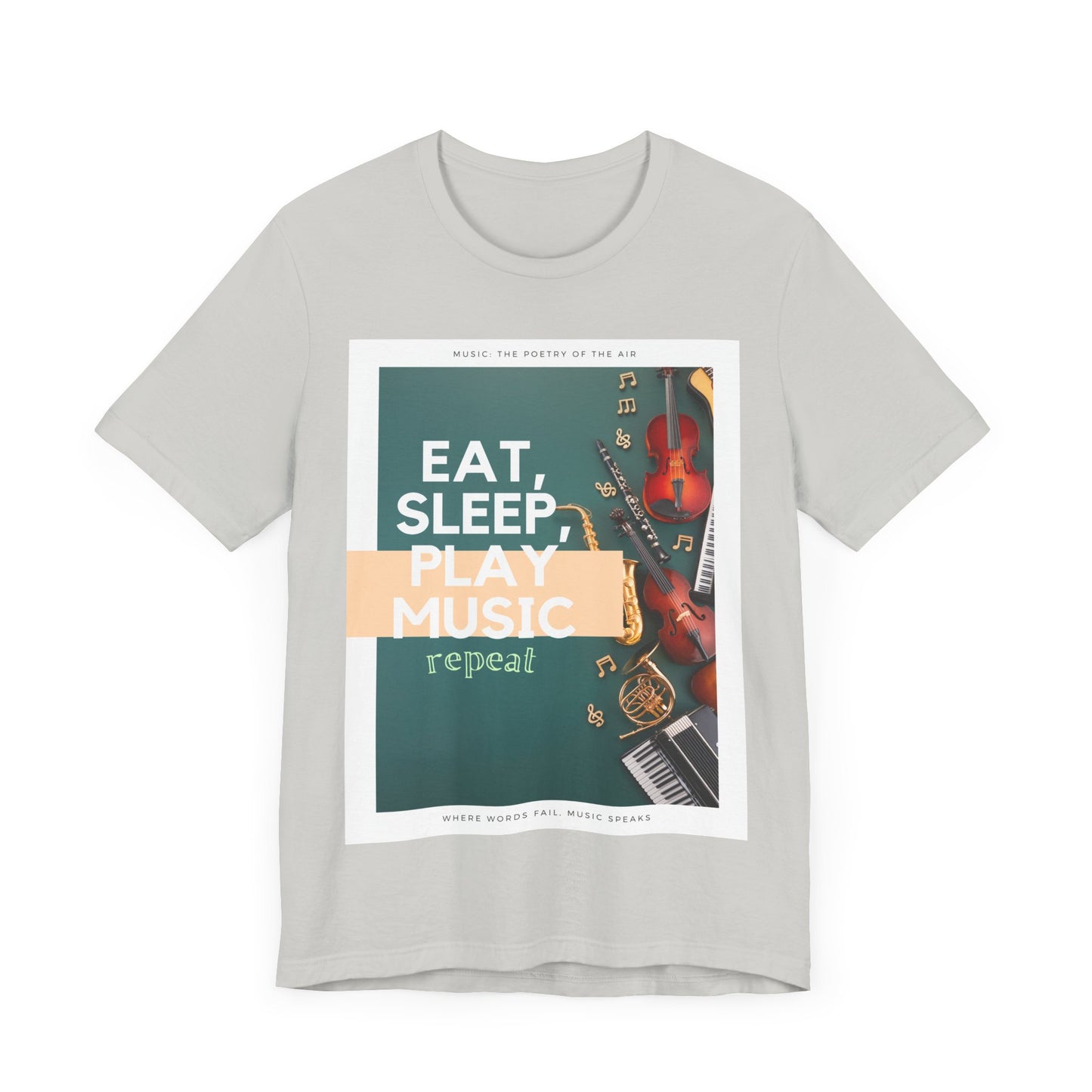 Eat, Sleep, Play Music, Repeat Unisex Jersey Short Sleeve Tee