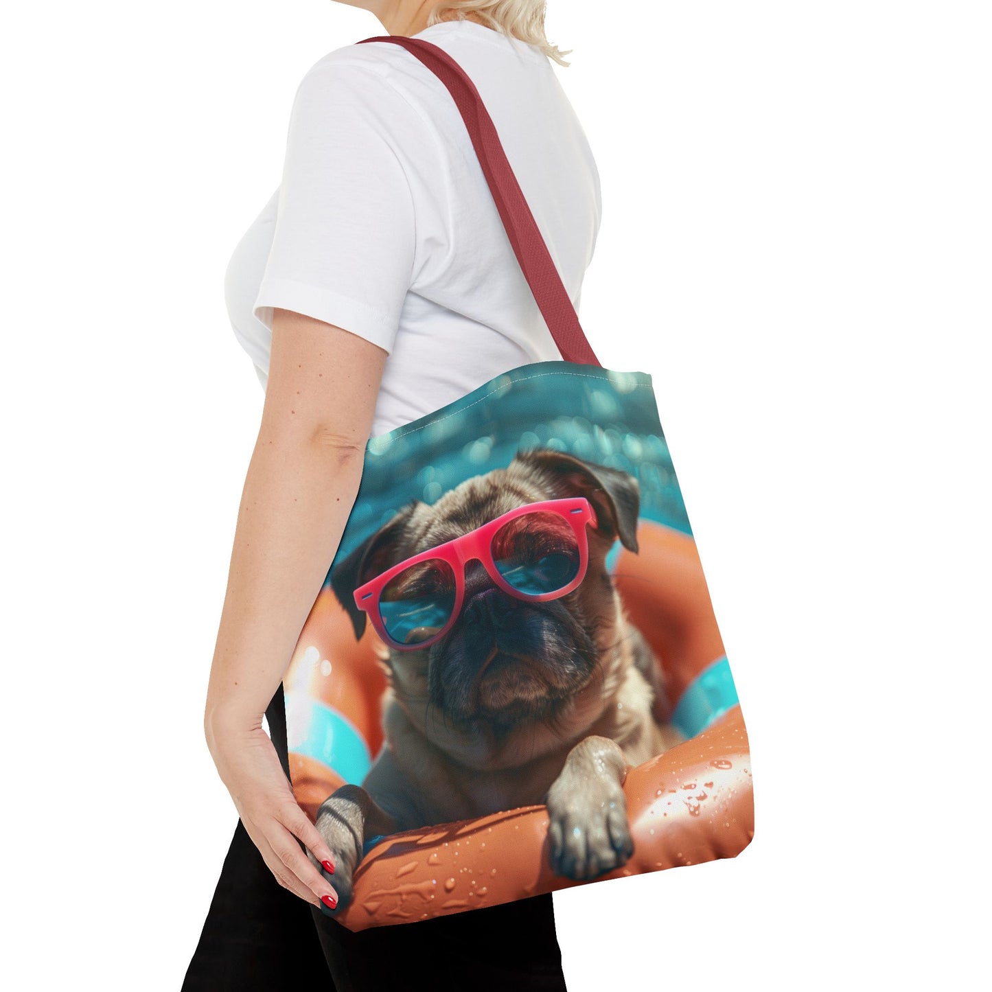 Summer Pug Beach Tote Bag