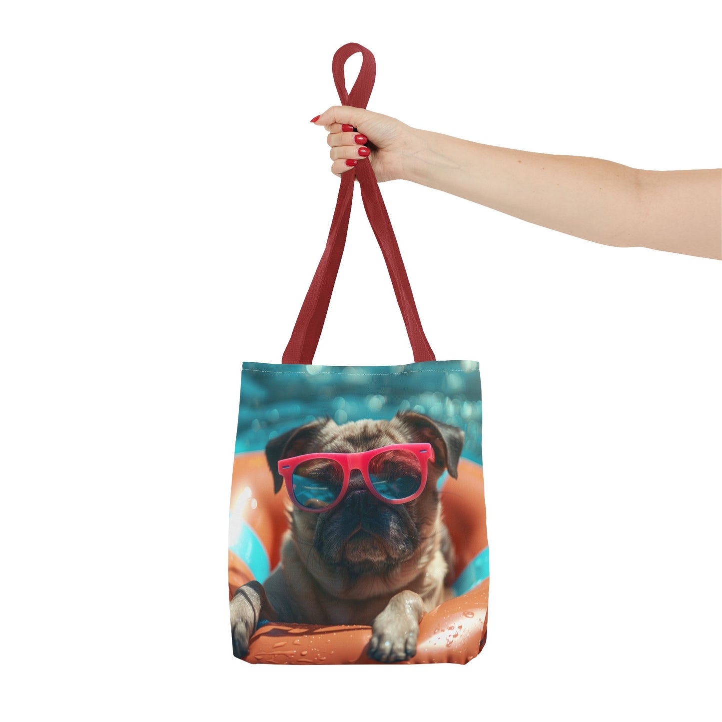 Summer Pug Beach Tote Bag