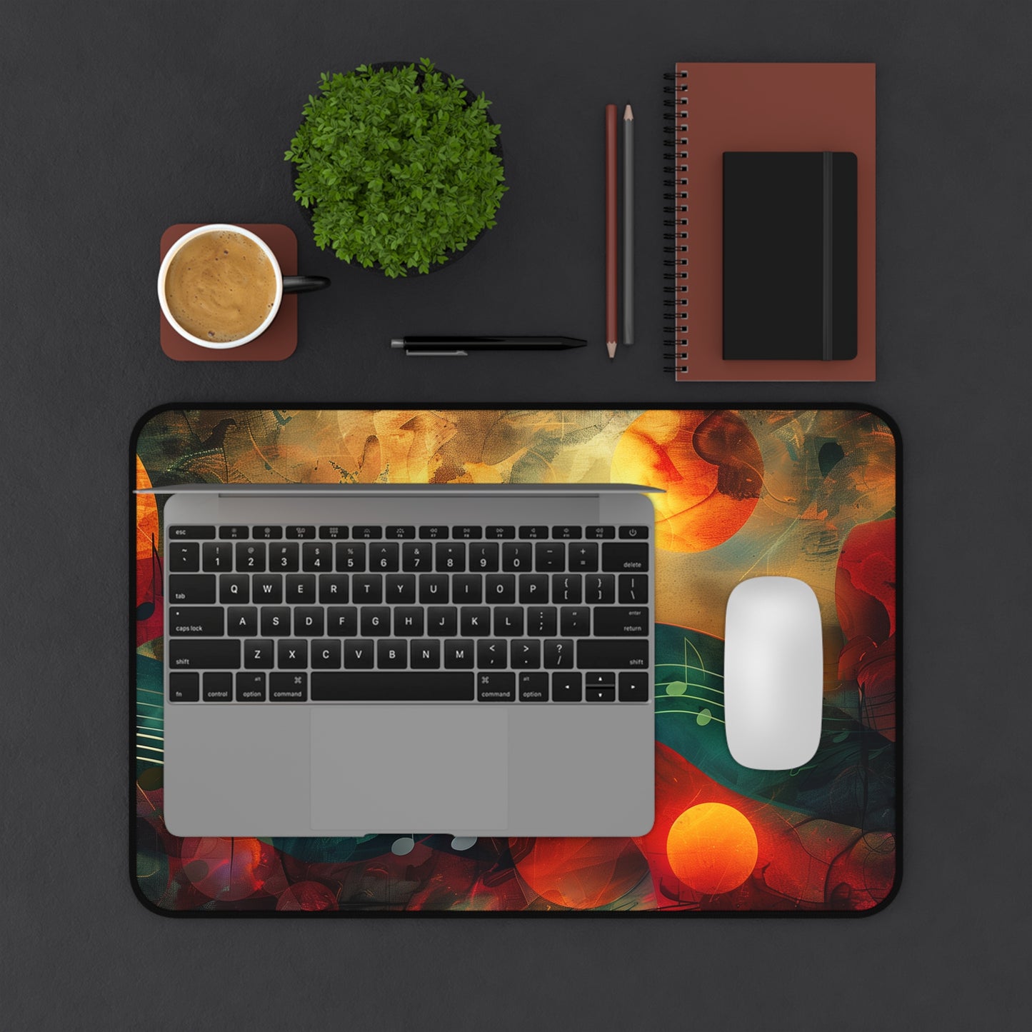 Colorful Music Notes Desk Mat Mouse Pad