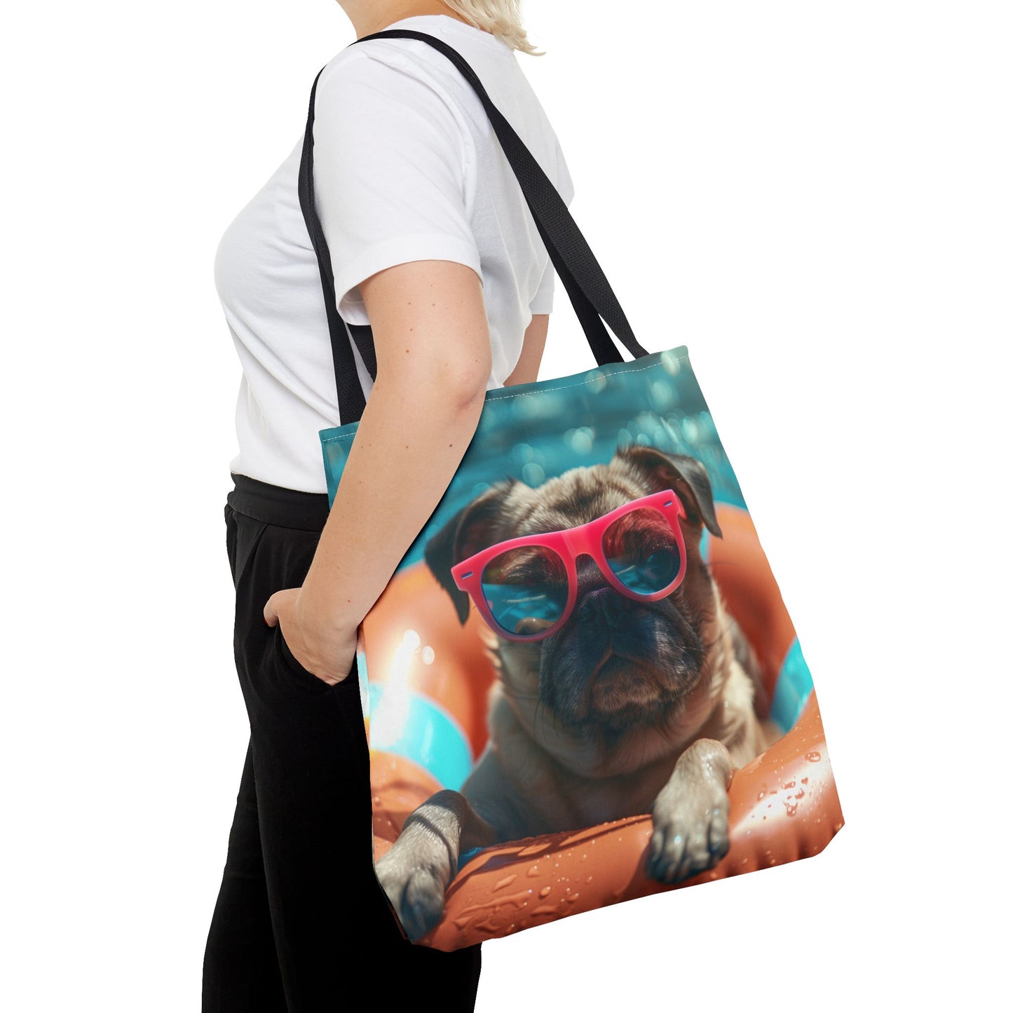 Summer Pug Beach Tote Bag