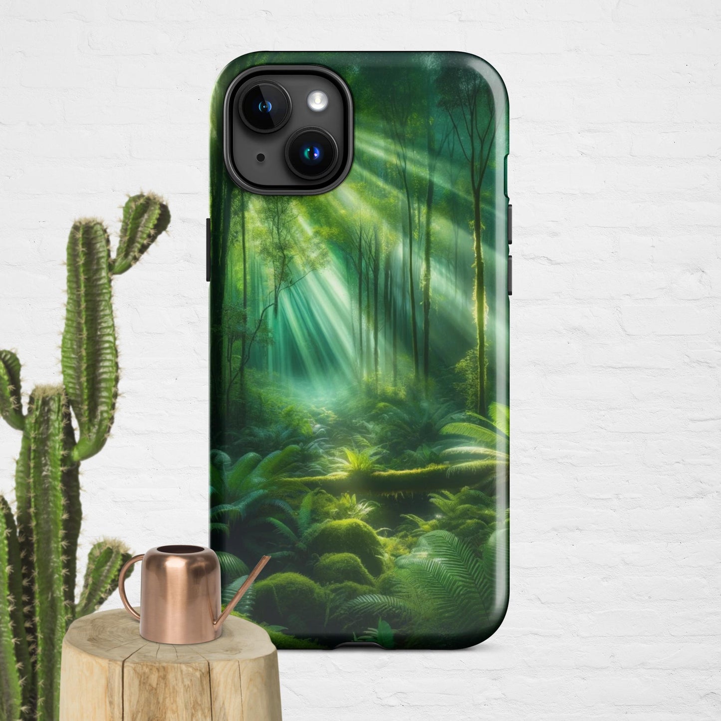 The Hologram Hook Up Glossy / iPhone 15 Plus Forest Light Tough Case for iPhone®