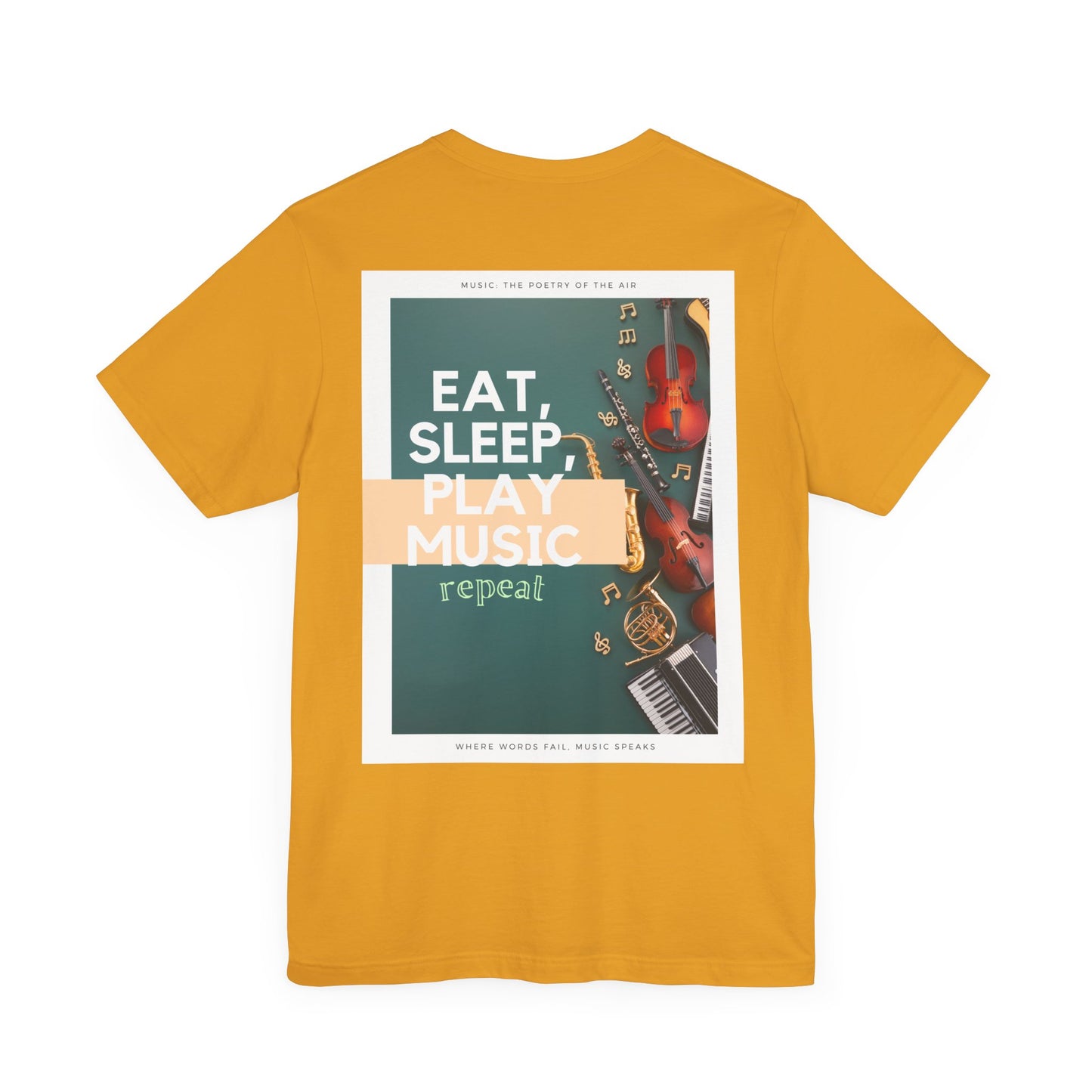 Eat, Sleep, Play Music, Repeat Unisex Jersey Short Sleeve Tee