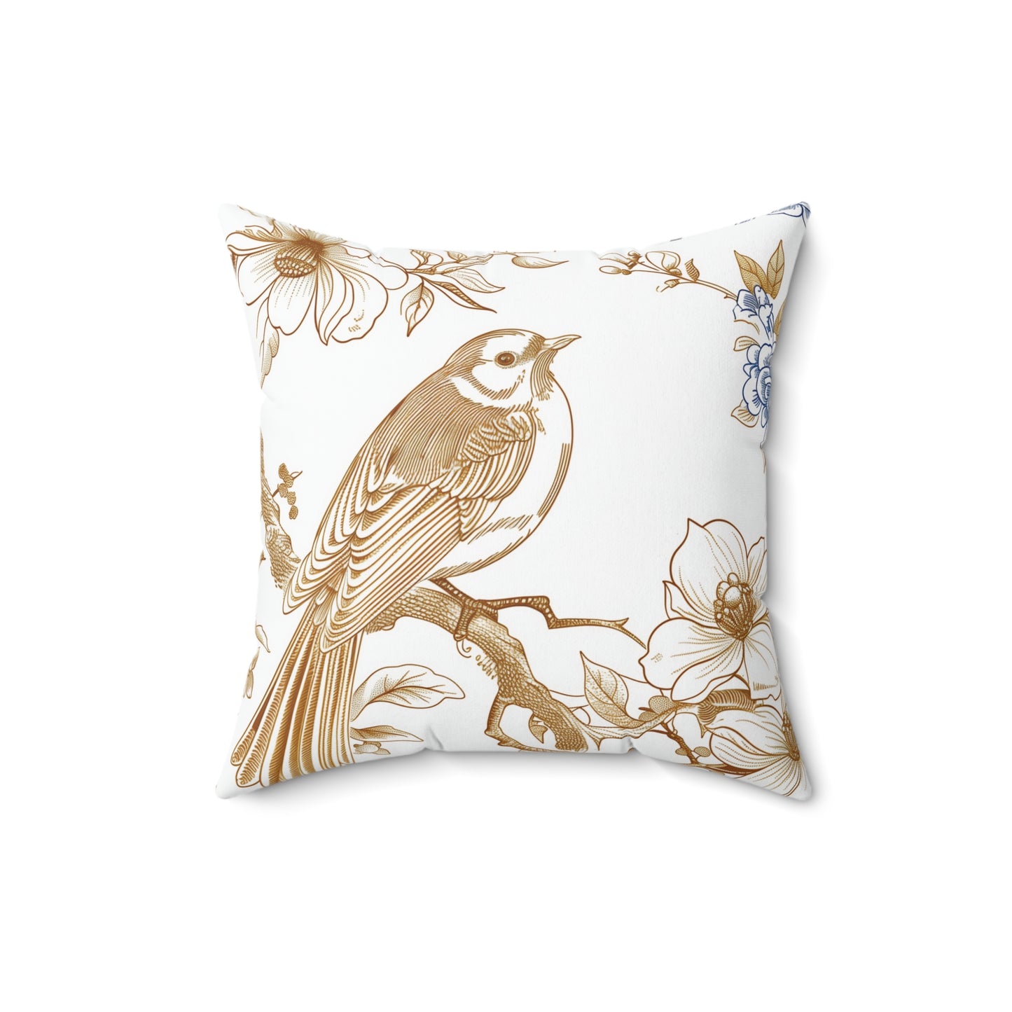 Goldie's White Gold & Blue Square Pillow