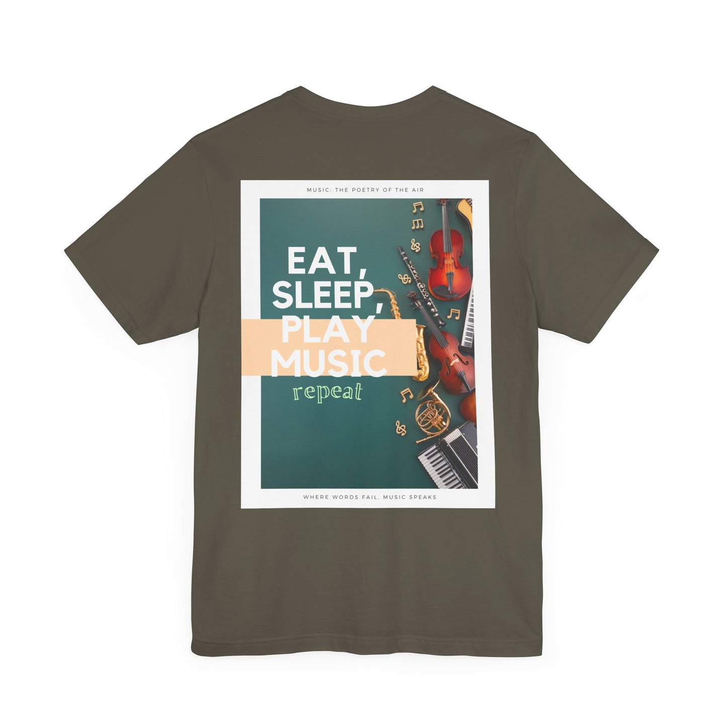 Eat, Sleep, Play Music, Repeat Unisex Jersey Short Sleeve Tee