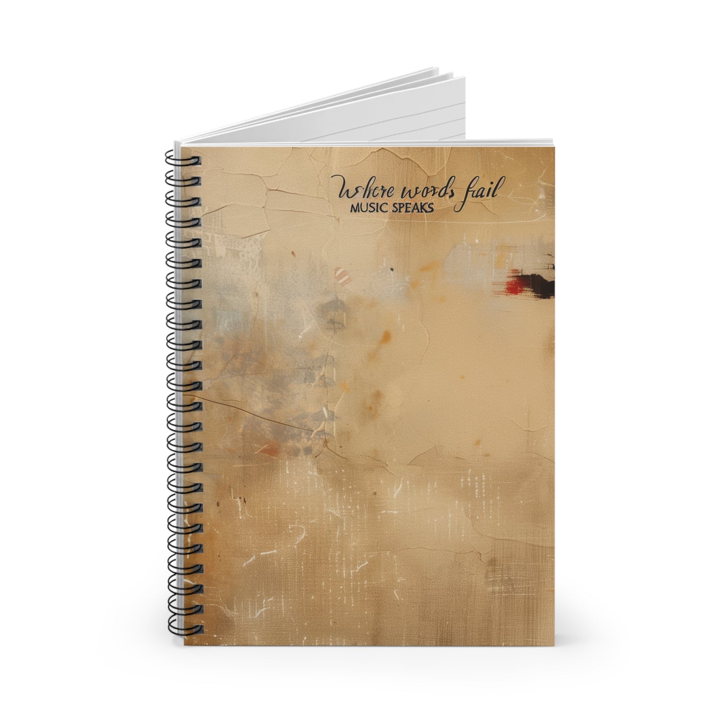 Where Words Fail, Music Speaks Spiral Songwriting Notebook - Ruled Line