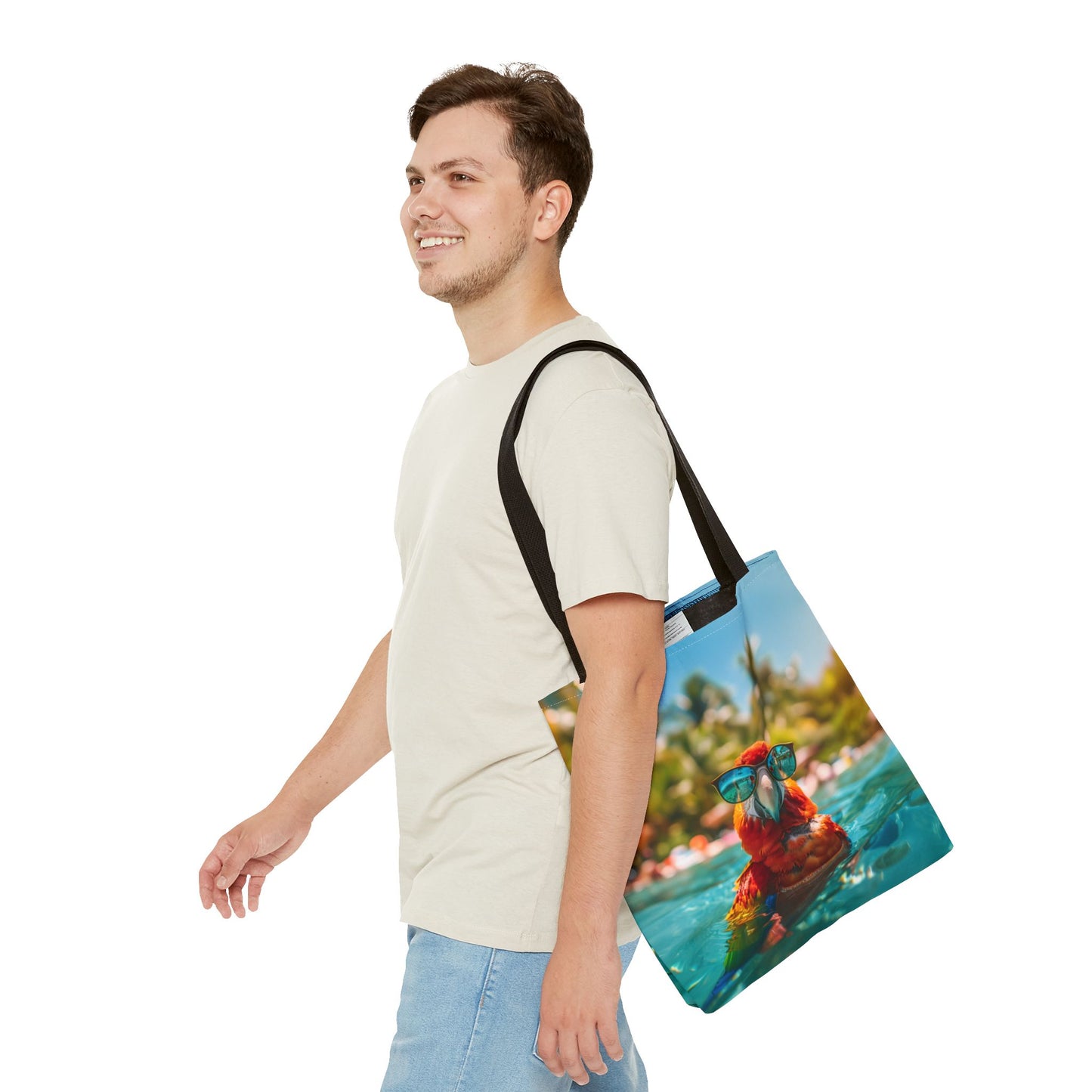 Summer Parrot Beach Tote Bag