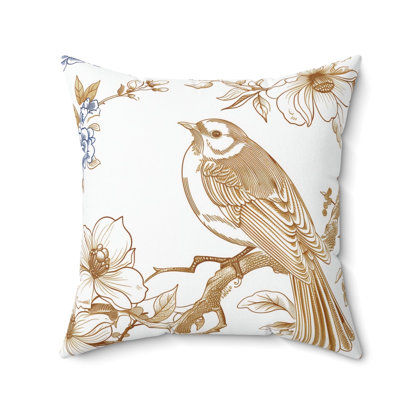 Goldie's White Gold & Blue Square Pillow