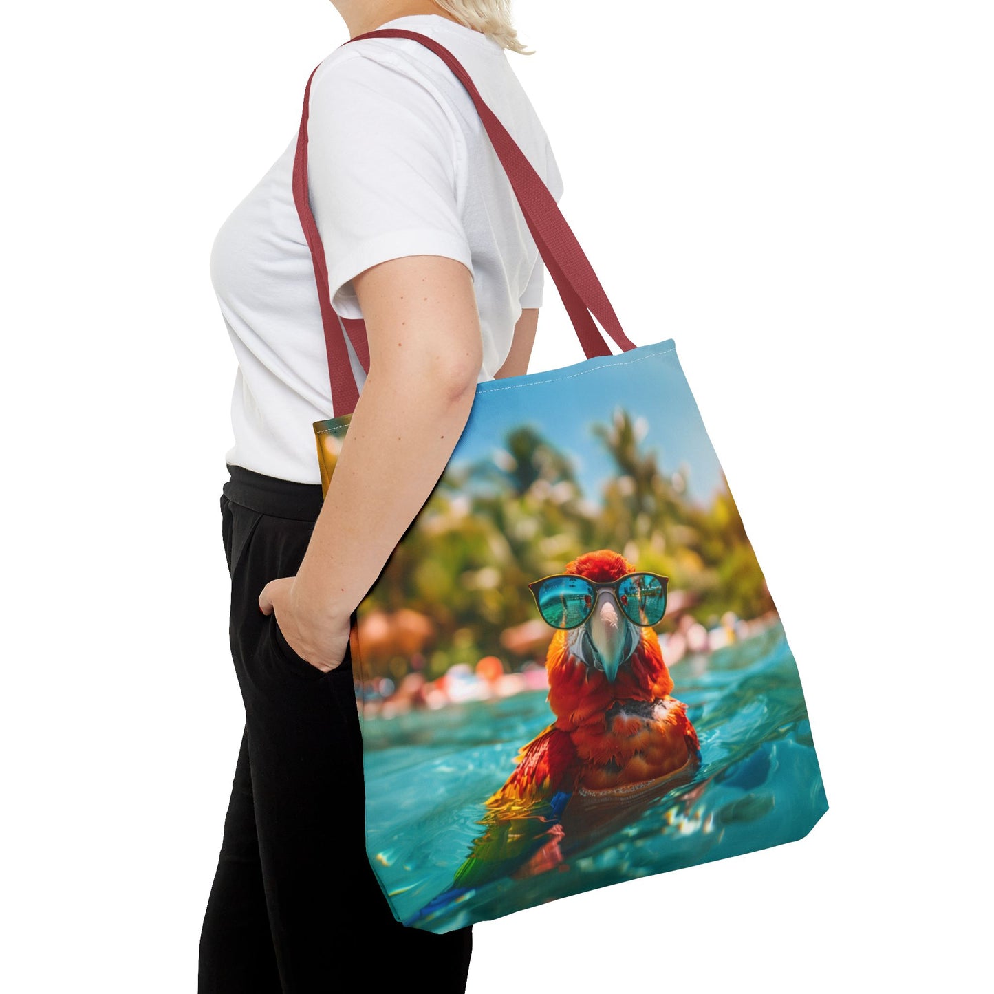 Summer Parrot Beach Tote Bag