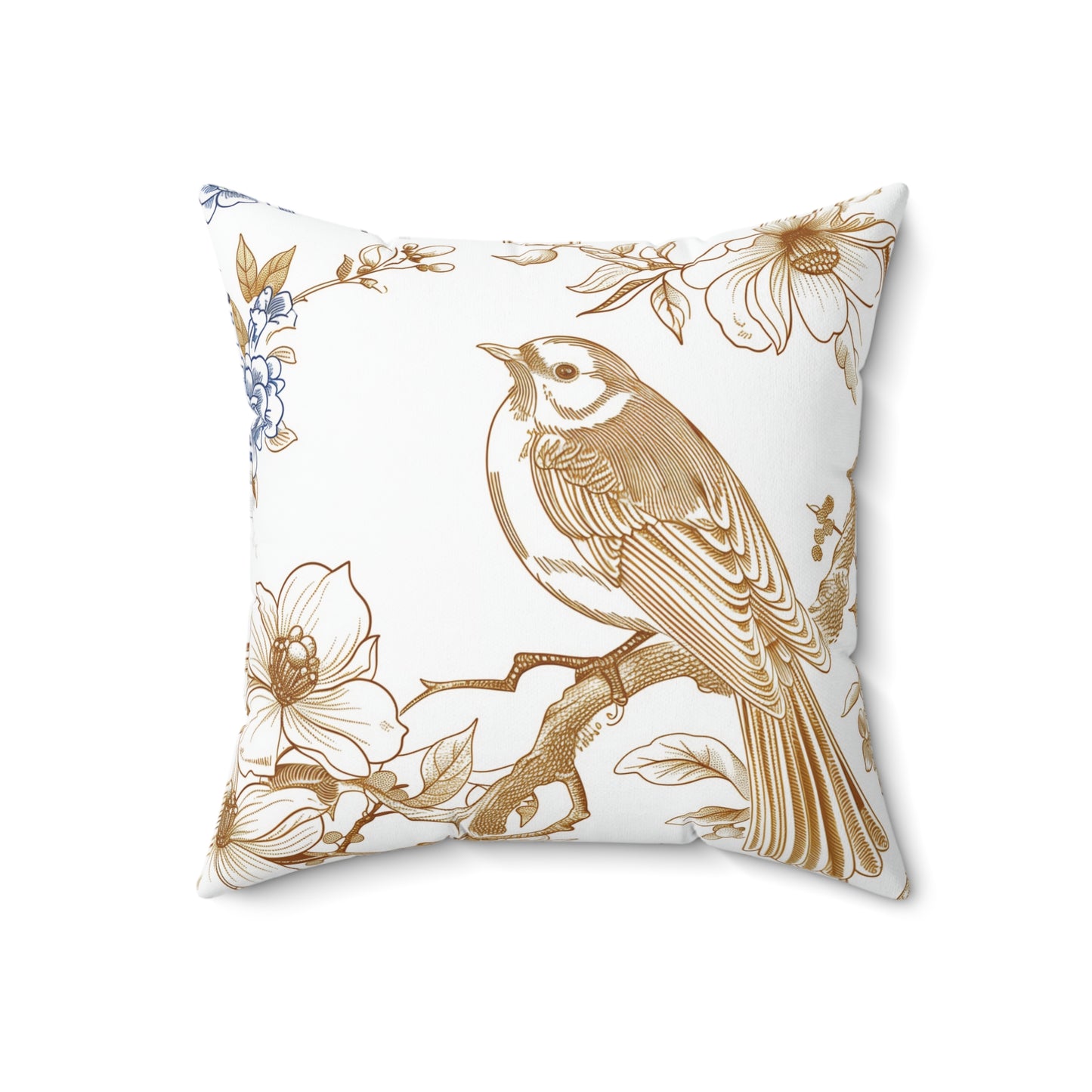 Goldie's White Gold & Blue Square Pillow