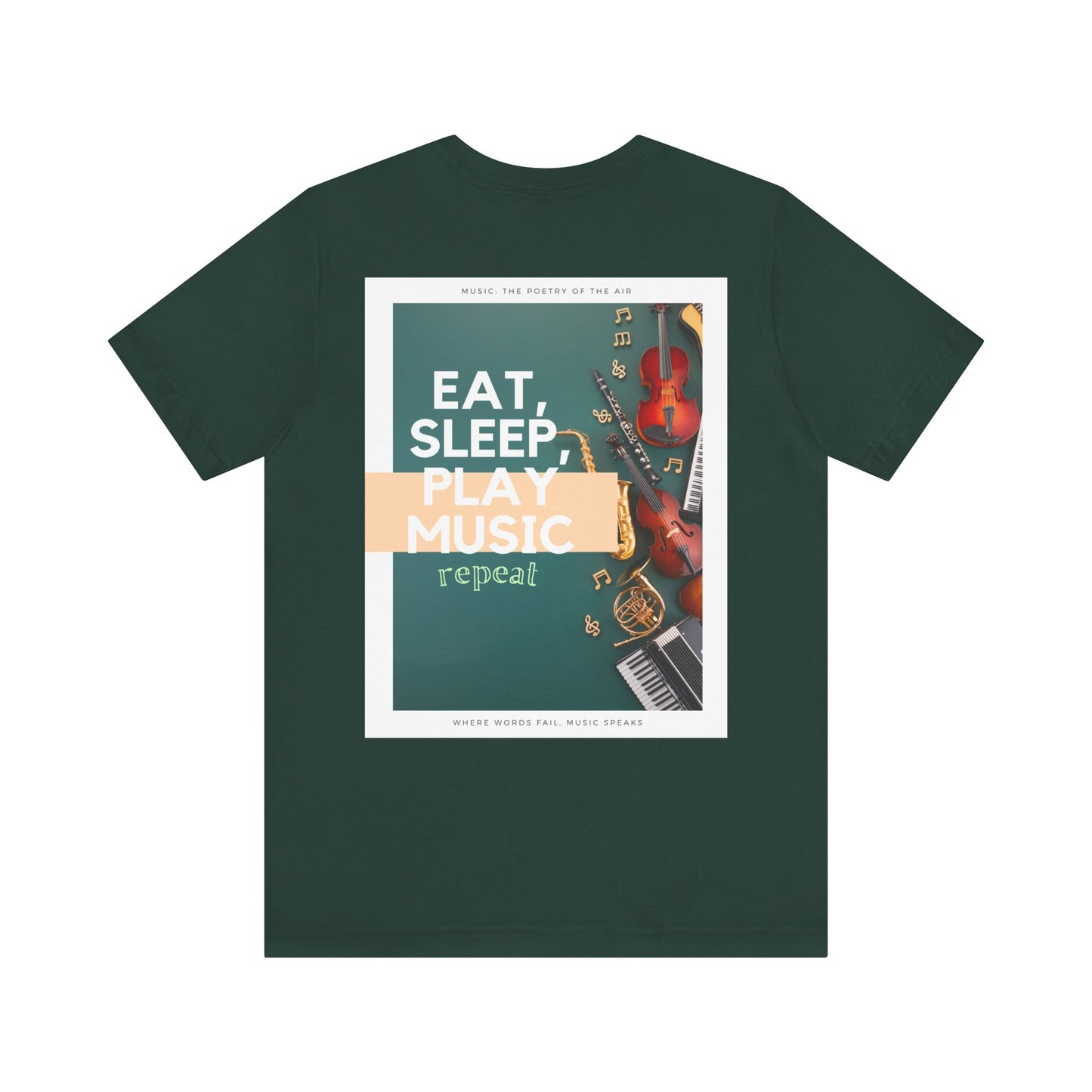 Eat, Sleep, Play Music, Repeat Unisex Jersey Short Sleeve Tee
